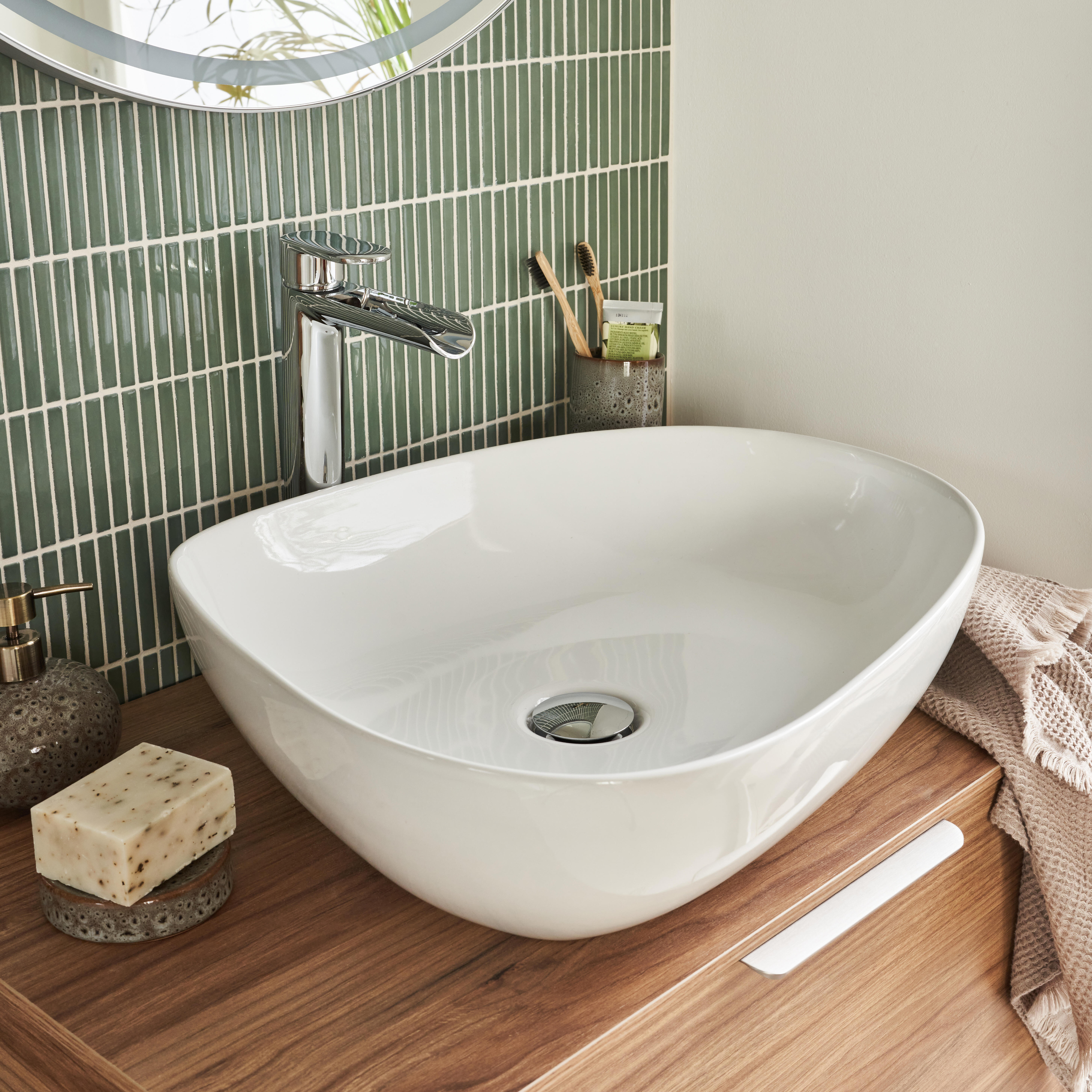 Grifo de lavabo SENSEA Icone monomando caño alto cromo brillo. Apertura en frío. Latón - 2