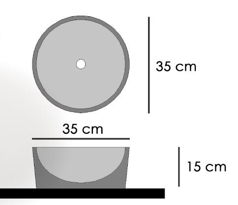 Lavatório de pousar 35 cm bege Lagoa - 6
