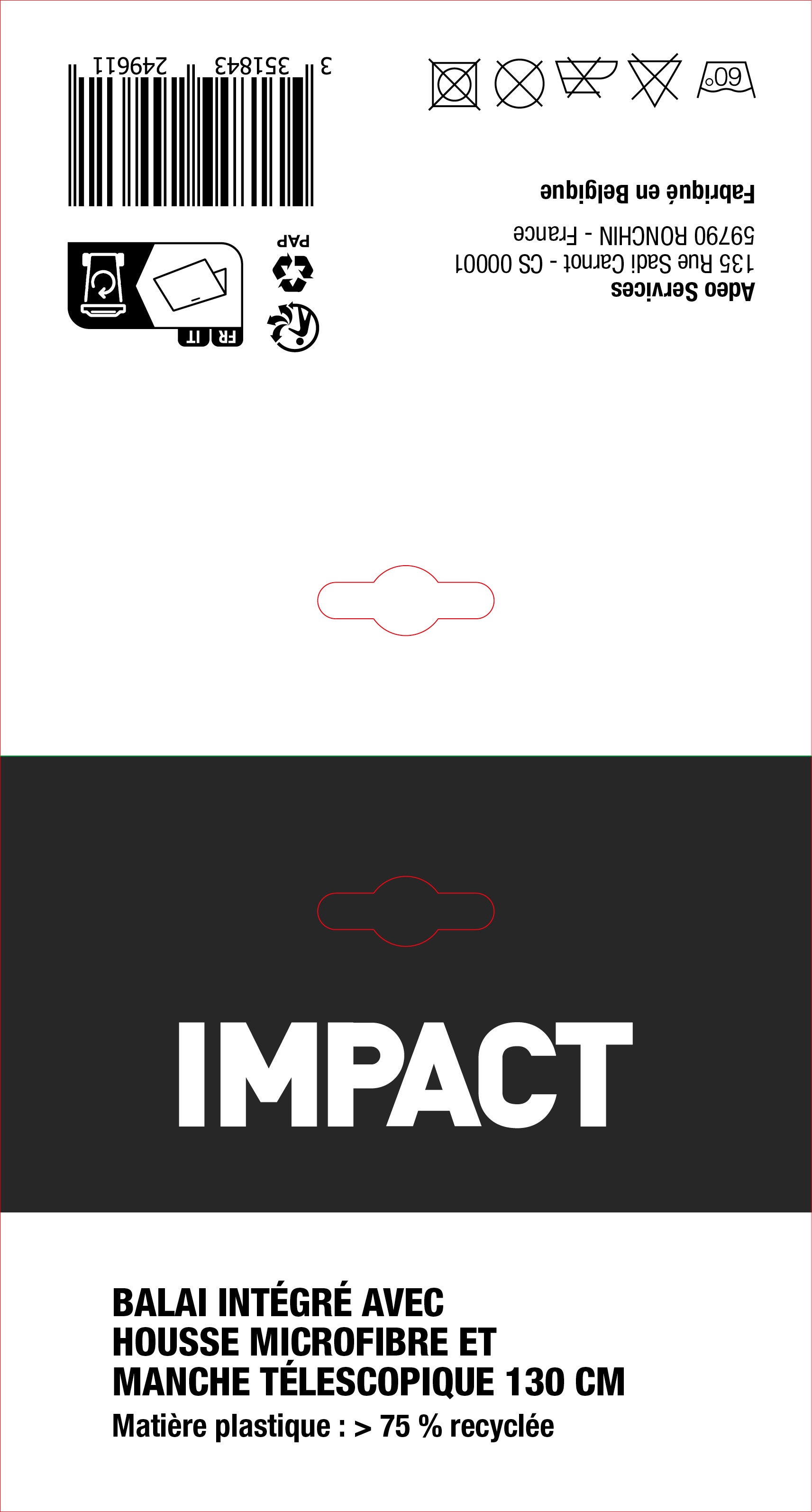 Balai serpillère Intégrée et housse microfibre IMPACT - 2