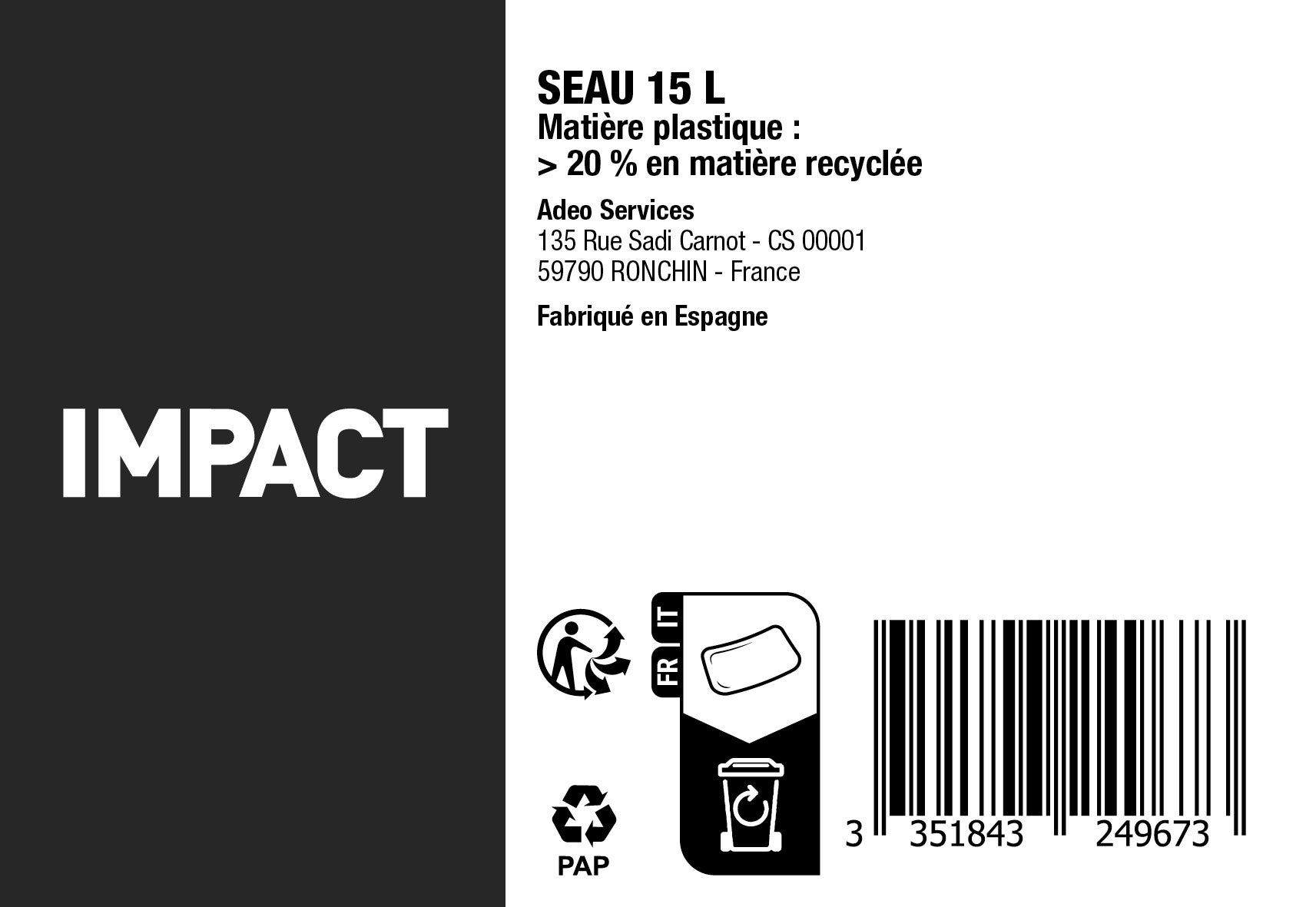 Seau de nettoyage IMPACT Avec roulettes - 2