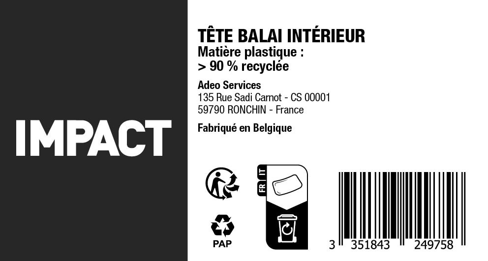 Tête de balai en polyester IMPACT Intérieur multiusage plastique recyclé - 2