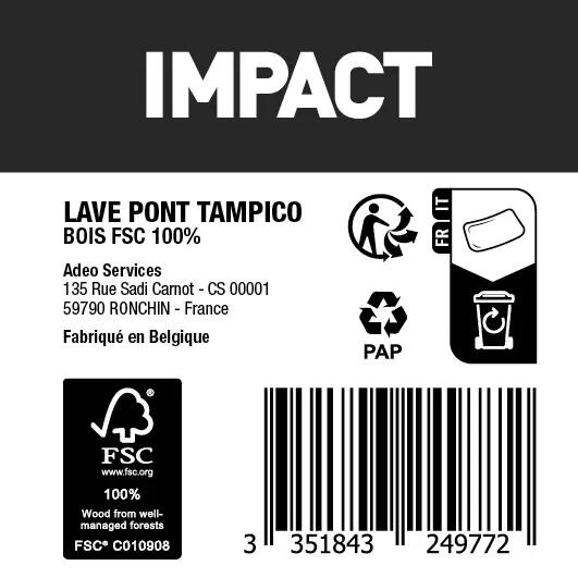 Lave-pont bois tampico 30cm IMPACT - 2