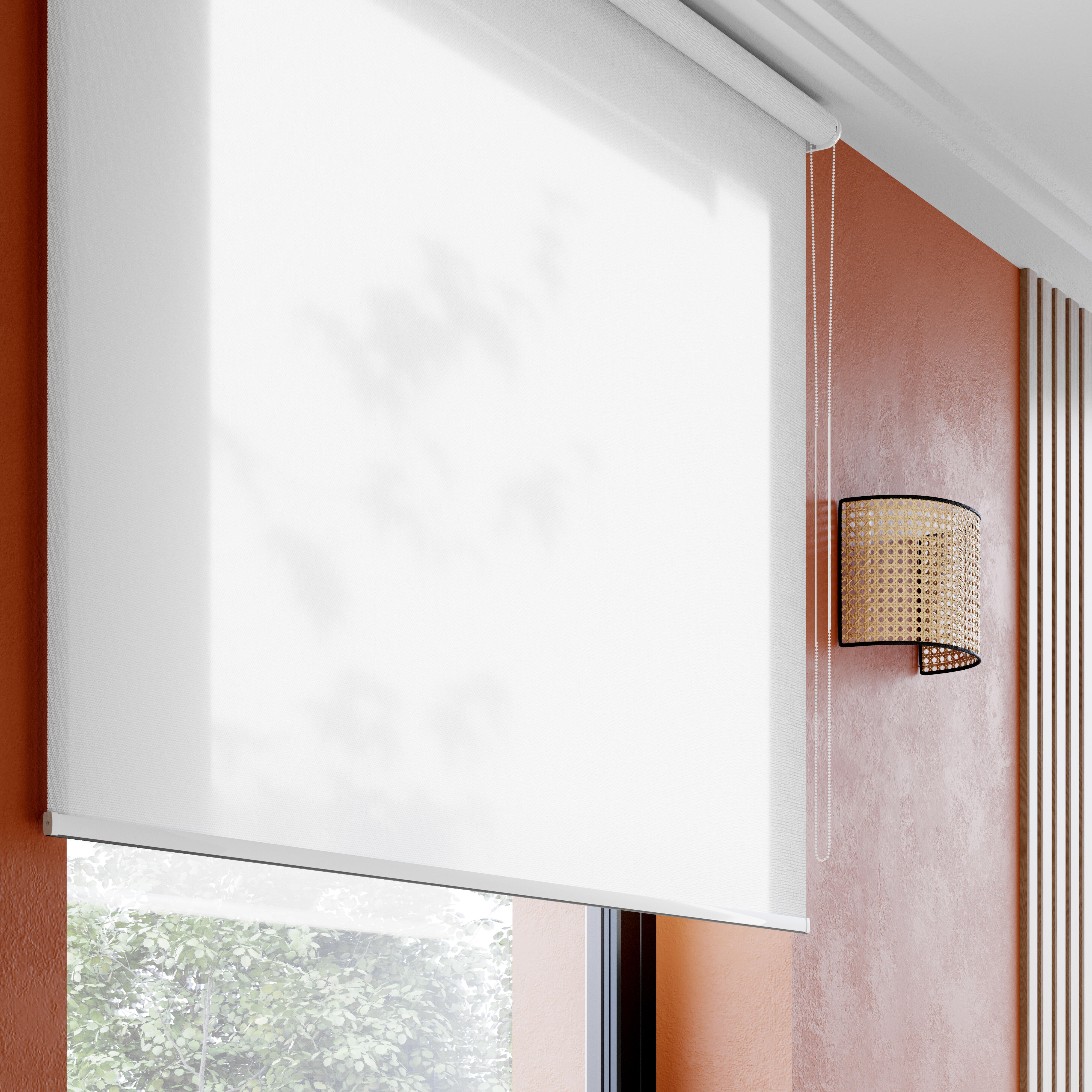 Estor enrollable screen 10% térmico con cadena Salsa poliéster liso blanco INSPIRE de 120x250cm - 14