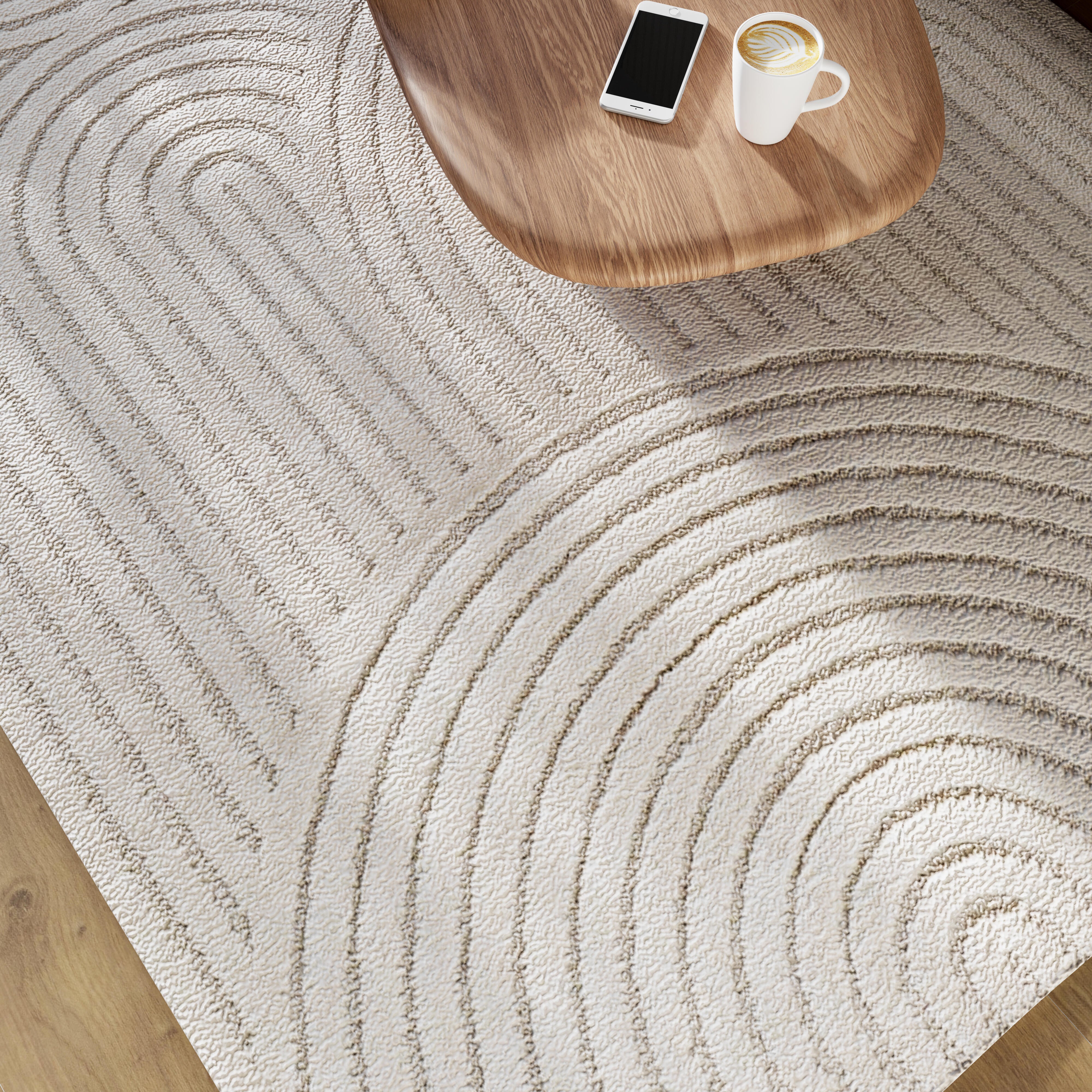 Alfombra polipropileno Lina 160x230cm pelo corto  geométrico blanco - 9