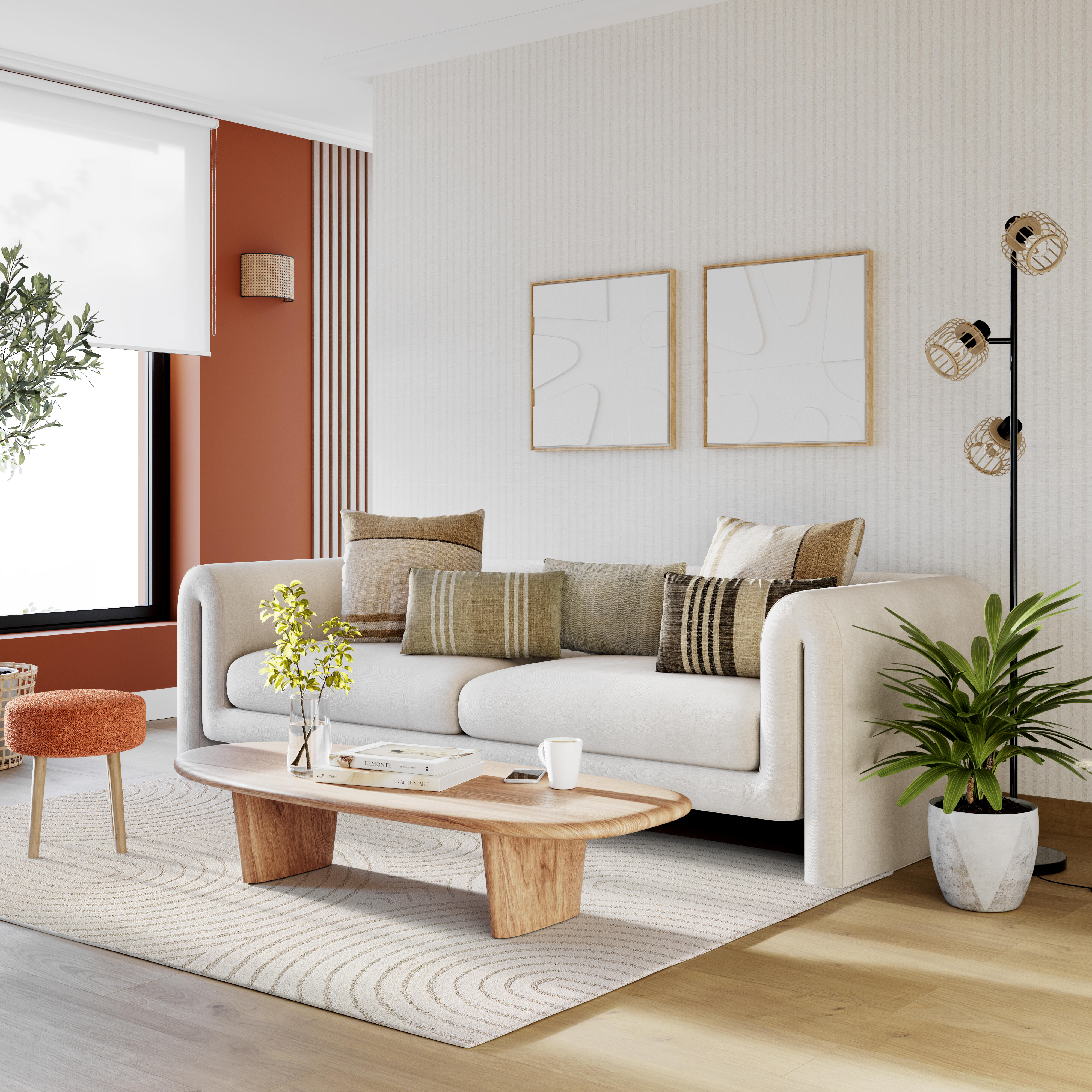 Candeeiro de parede E27 12x25 cm 1 luz castanho - 3