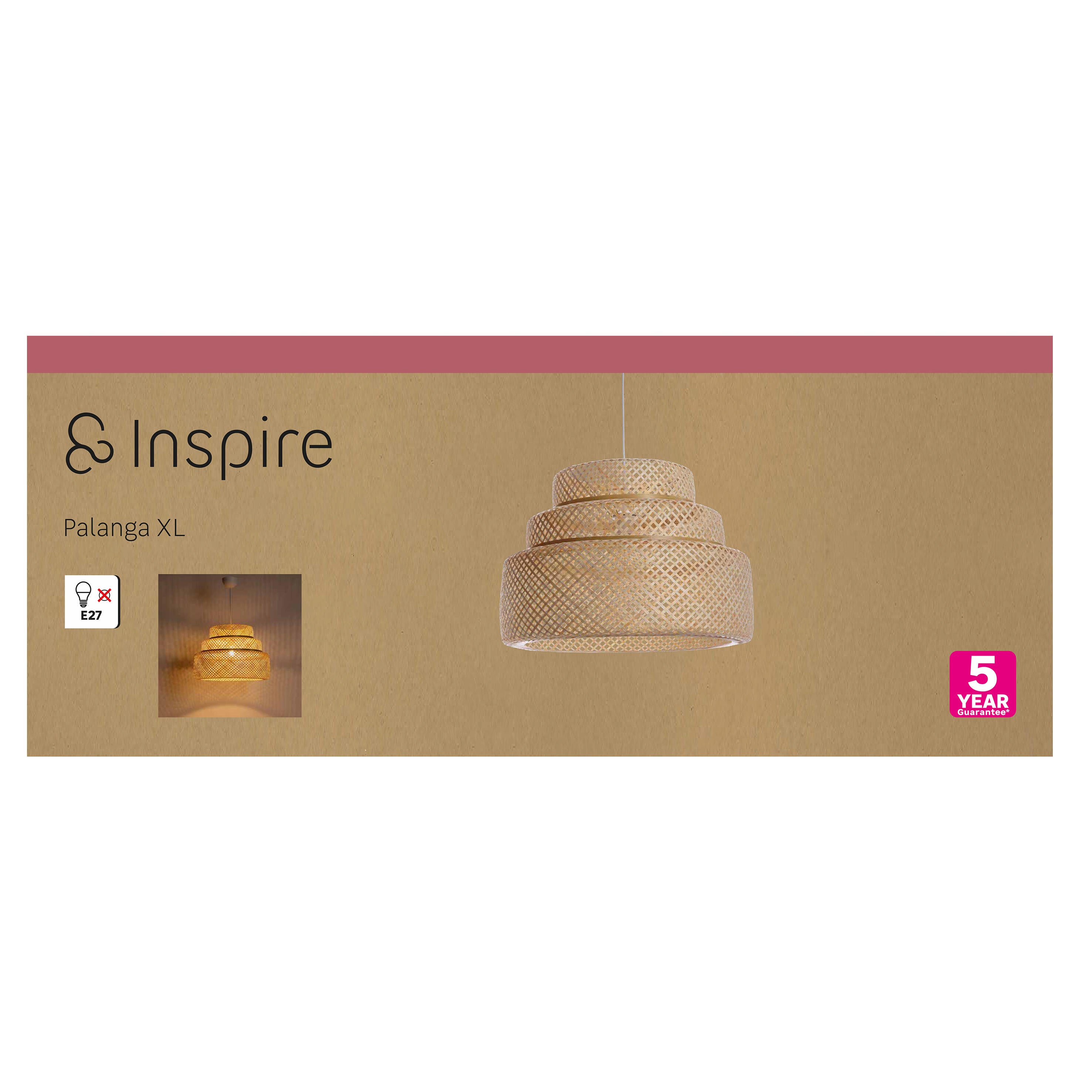 Suspension Palanga bambou, beige, Diam.55 cm INSPIRE, E27 - 10