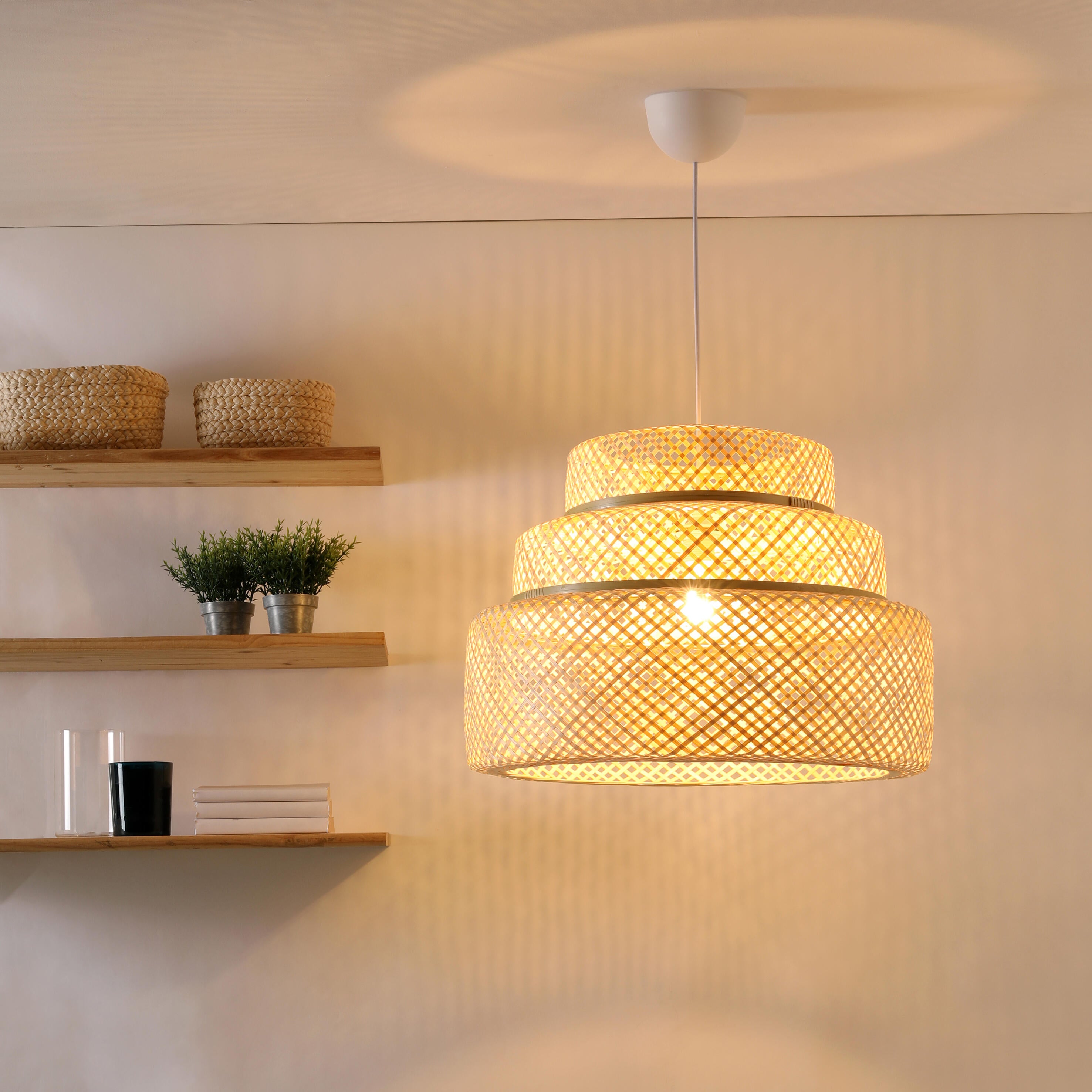 Suspension Palanga bambou, beige, Diam.55 cm INSPIRE, E27 - 3