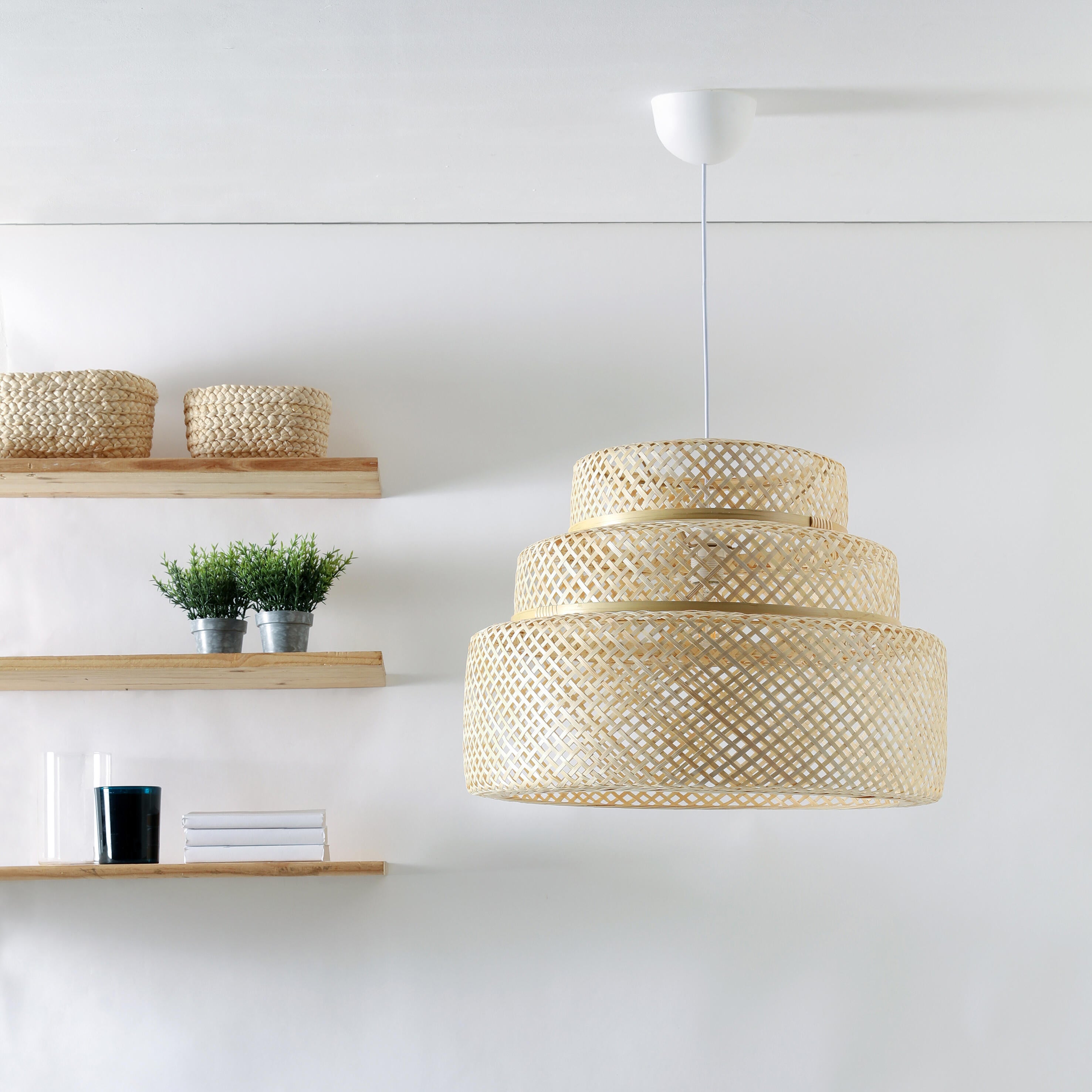 Suspension Palanga bambou, beige, Diam.55 cm INSPIRE, E27 - 2