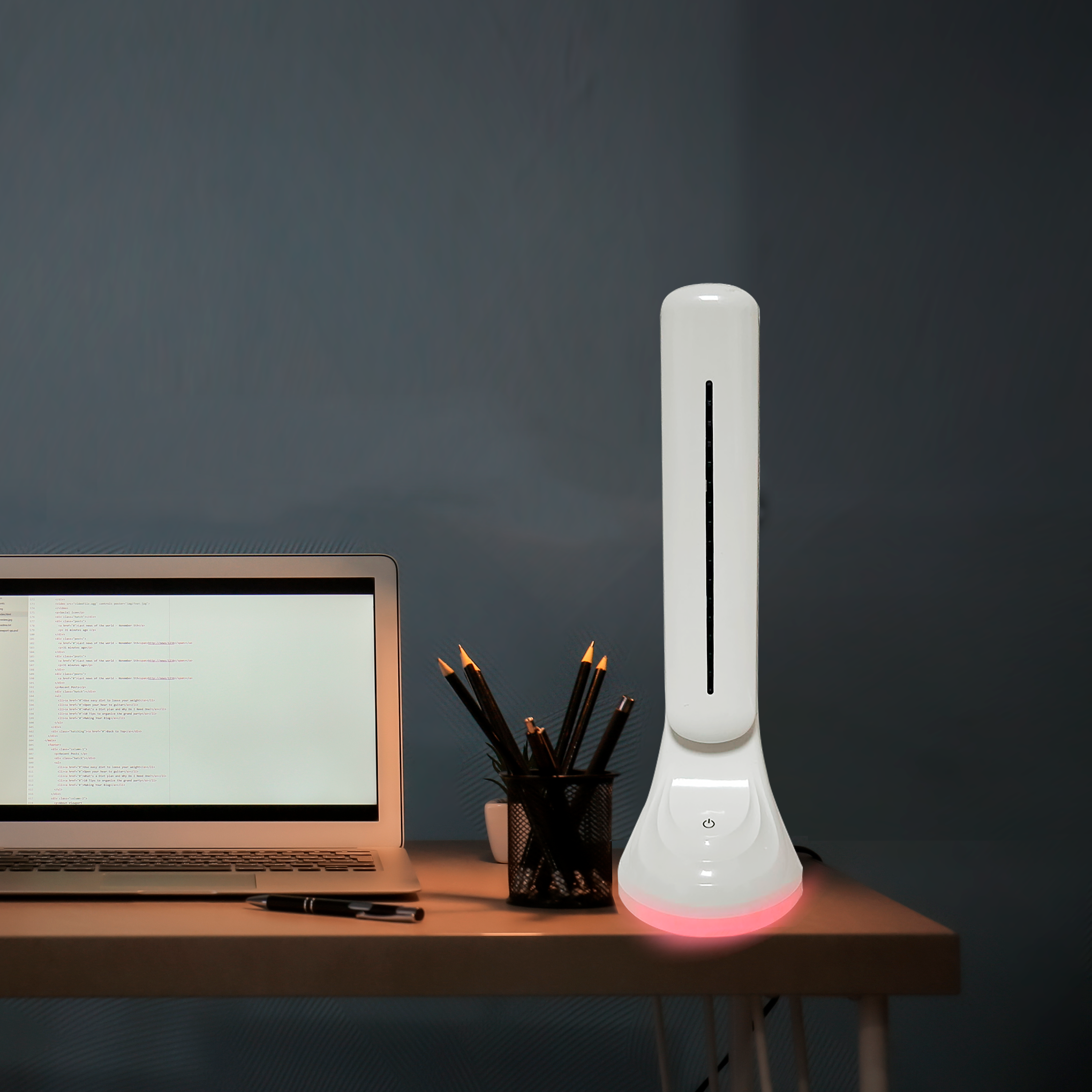 Lampada da scrivania LED moderno PALASSO USB bianco, luce naturale 380 LUMEN, INSPIRE - 10