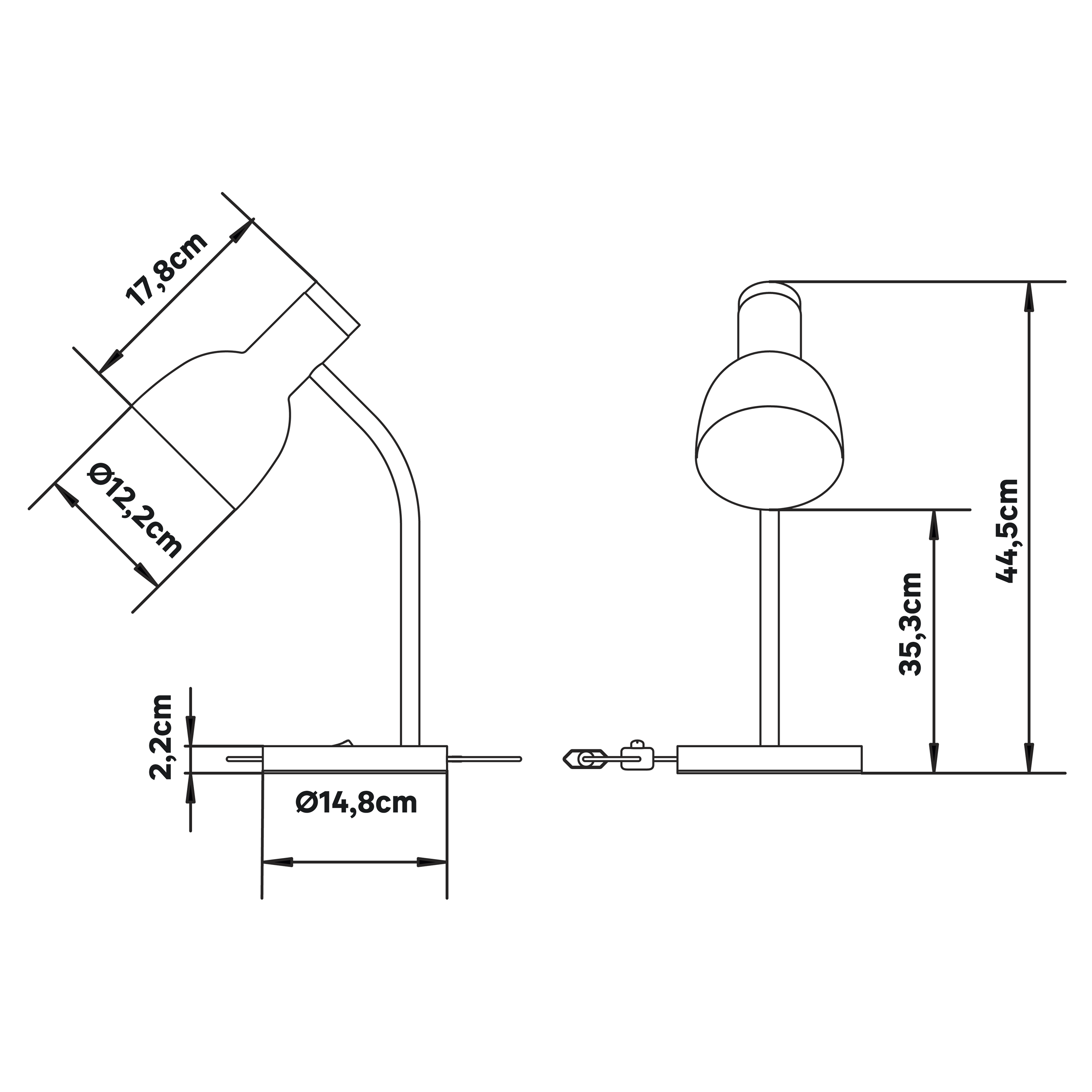 Lampka biurkowa Pohesi granatowa E27 Inspire - 6