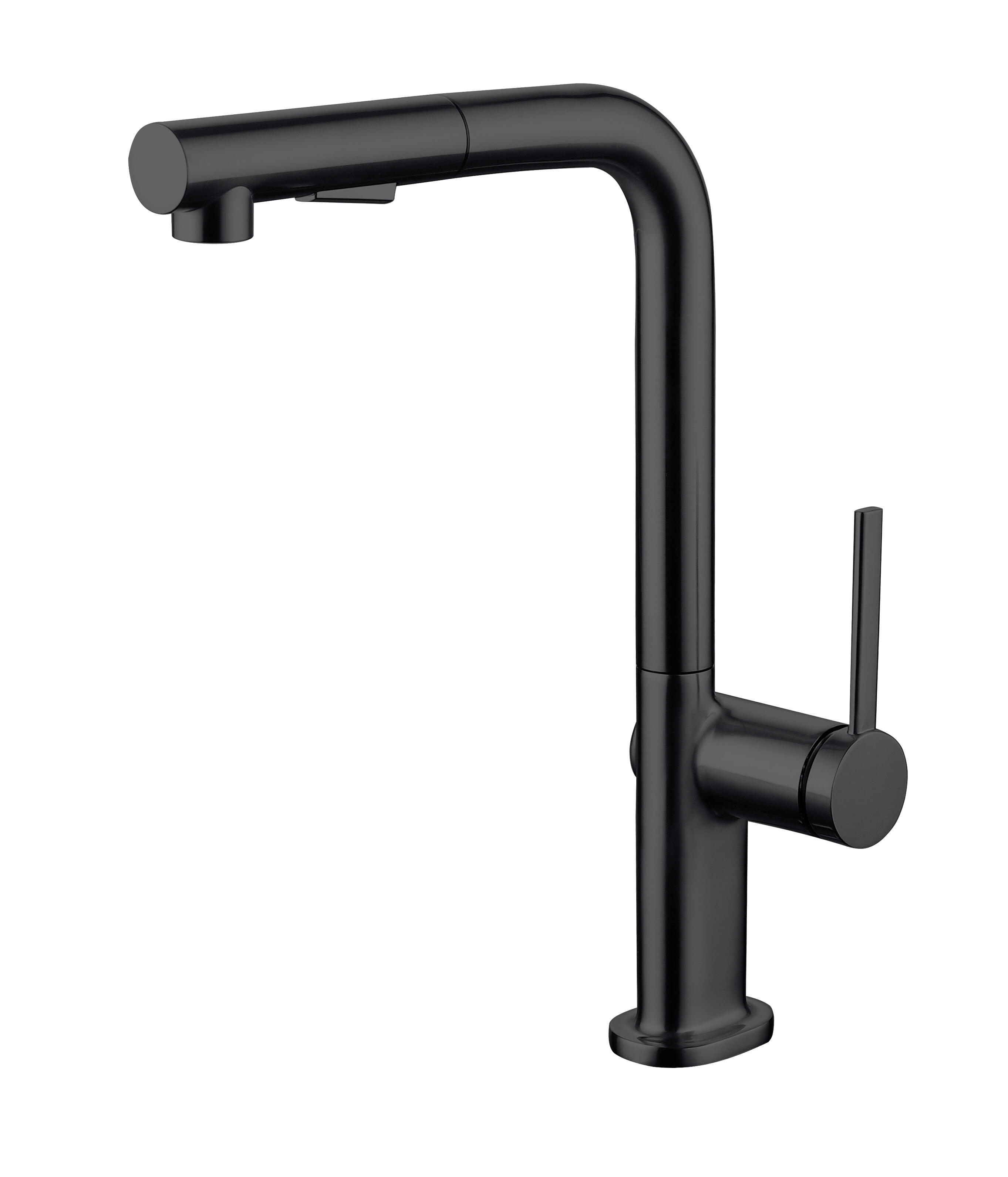 Grifo de cocina con ducha extraíble de 2 funciones maier look negro mate