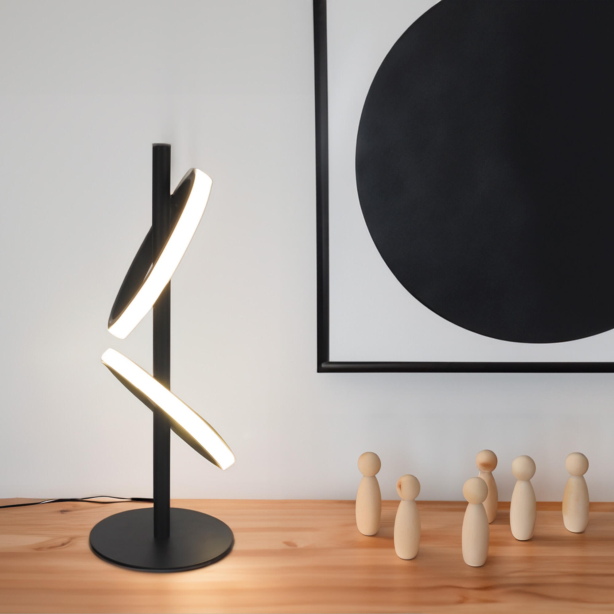 Lampa stołowa Kapeo czarna 2 x LED Inspire - 14