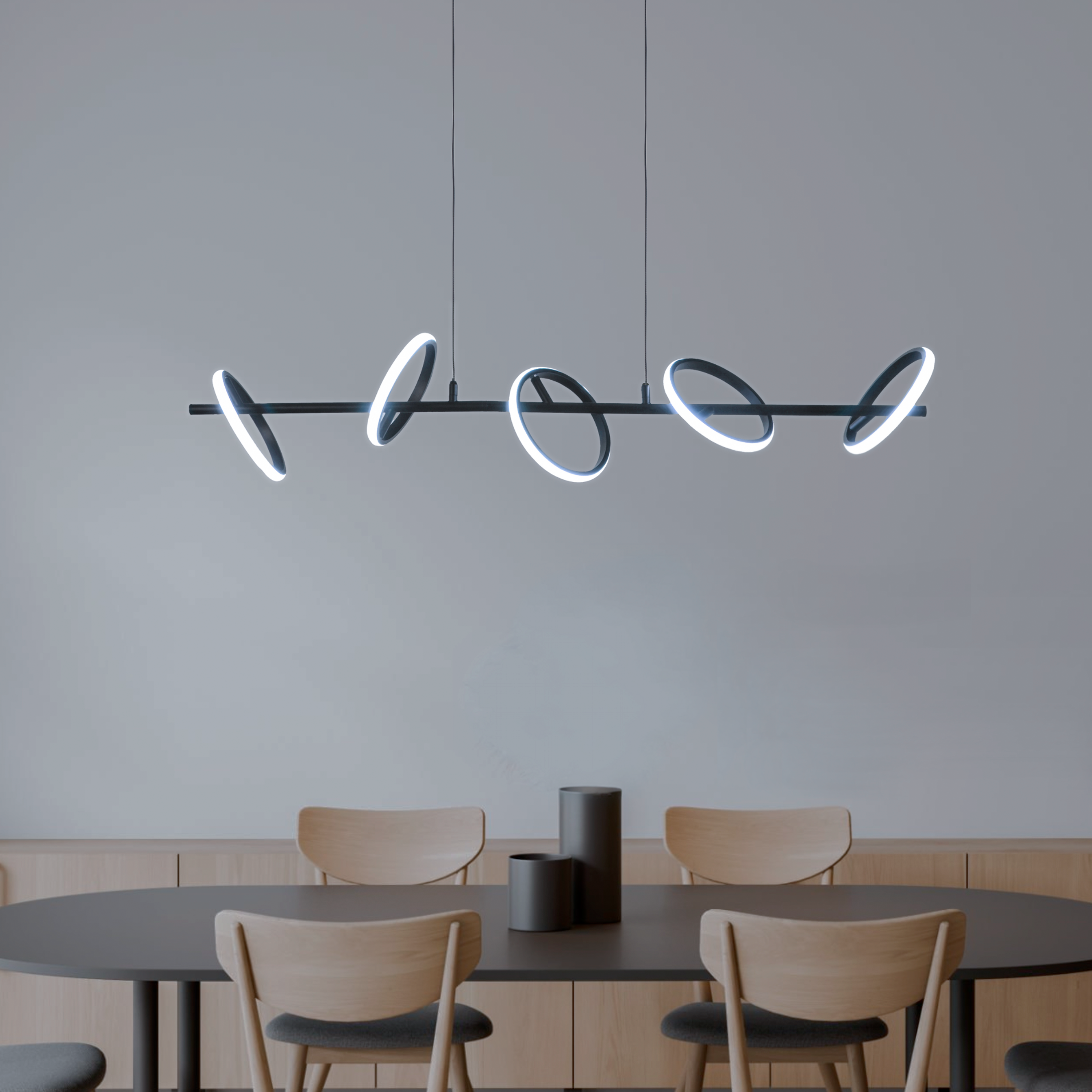 Lampa wisząca Kapeo czarna 5 x LED Inspire - 16