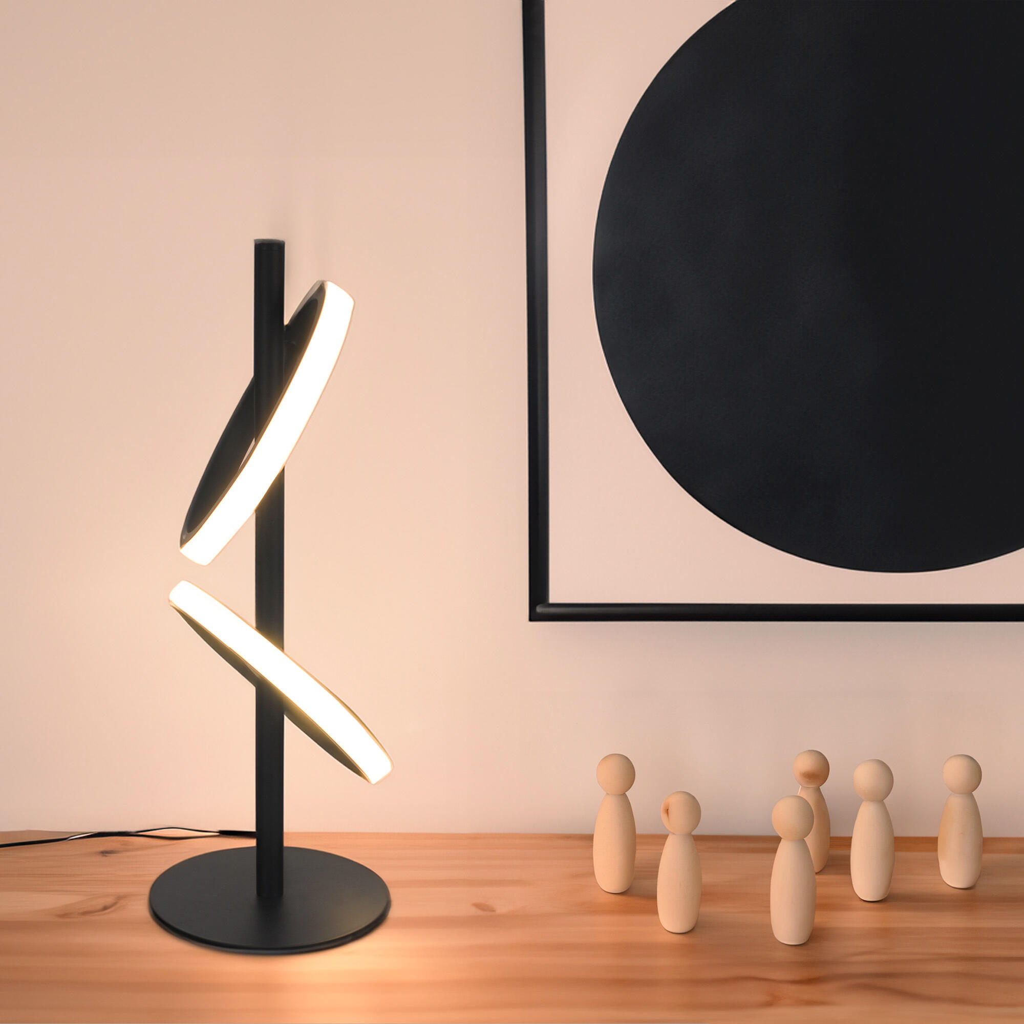 Lampa stołowa Kapeo czarna 2 x LED Inspire - 13