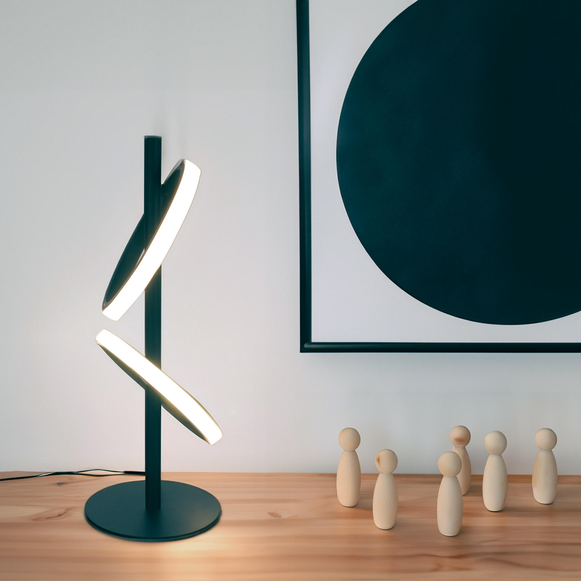 Lampa stołowa Kapeo czarna 2 x LED Inspire - 12