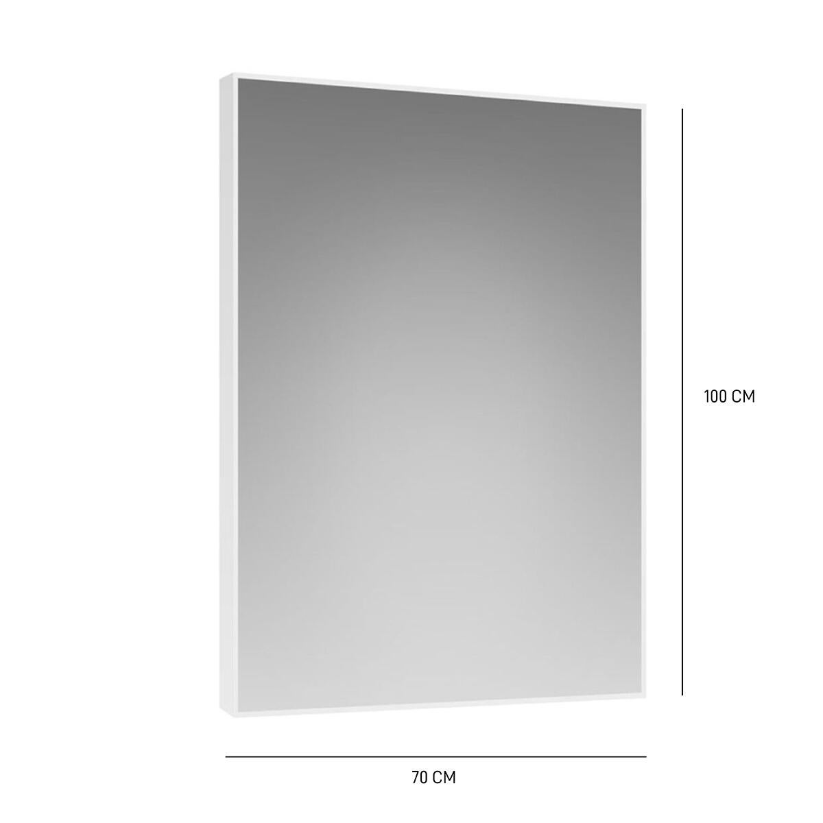 Specchio rettangolare in pvc bianco 70 x 100 cm - 3