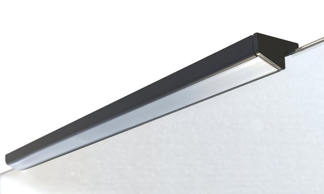Applique LED bagno design Linea L420 nero IP44, luce bianco naturale 5 lumen,