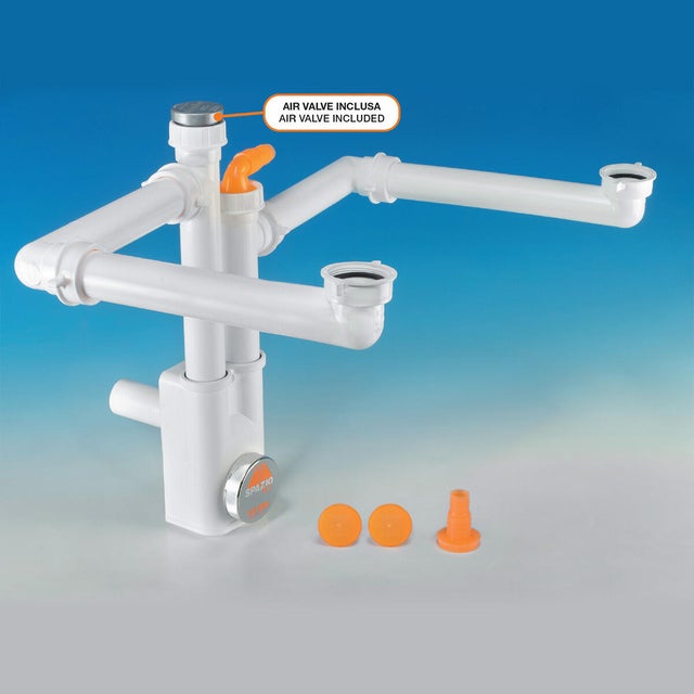 Sifone Lavello Salvaspazio - Estensibile Da 380 A 930mm Per Cucina E Bagno