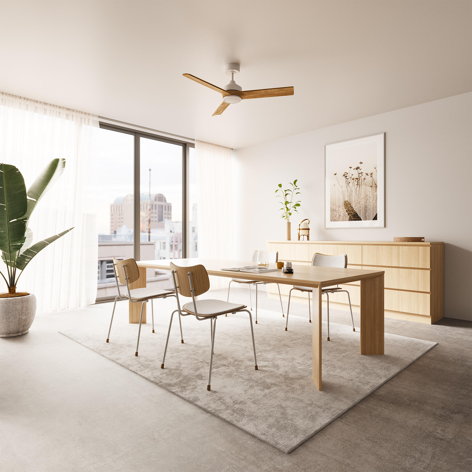 Ventilador de techo con luz silencioso DC Arte Confort Rebeca blanco 122 cm - 16