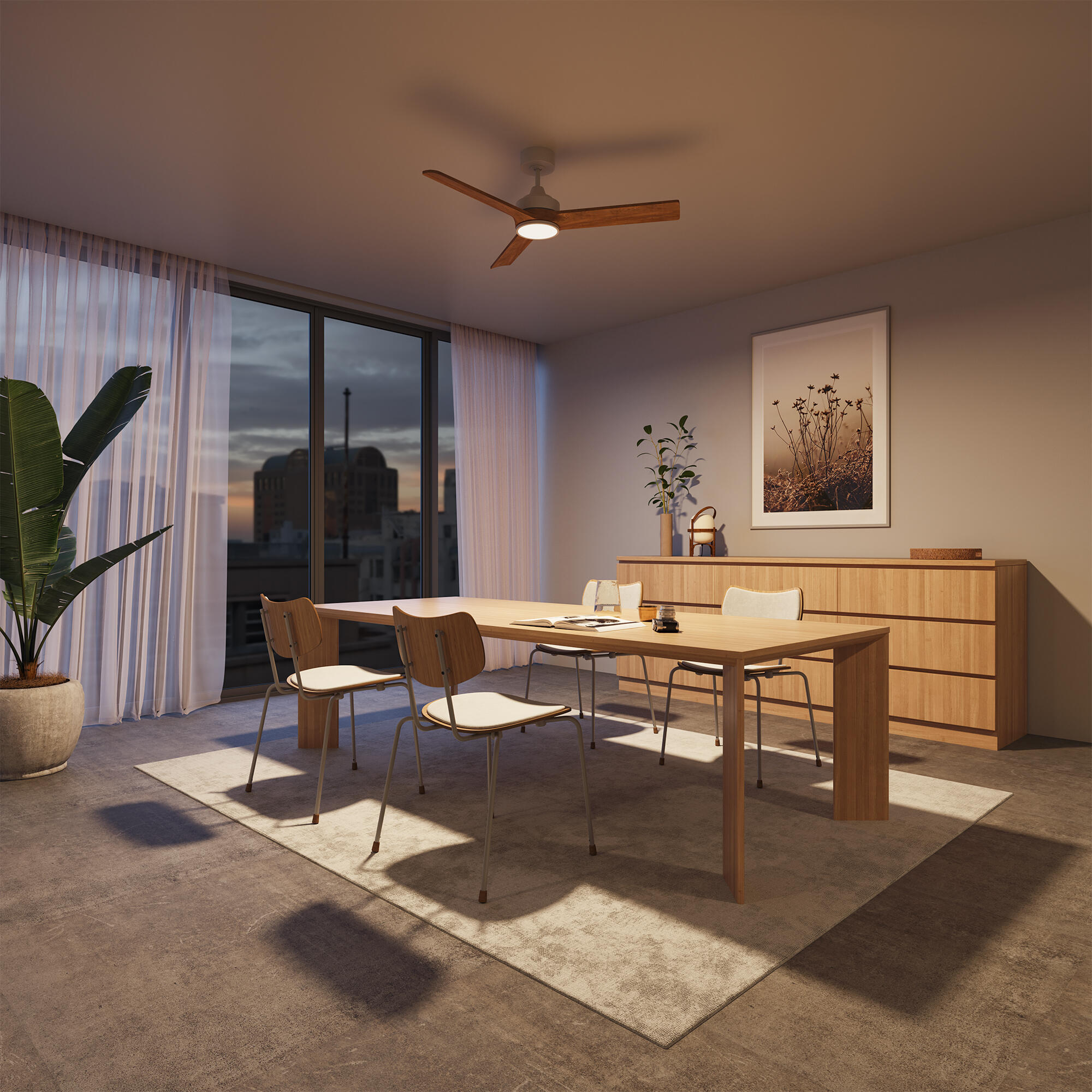 Ventilador de techo con luz silencioso DC Arte Confort Rebeca blanco 122 cm - 4