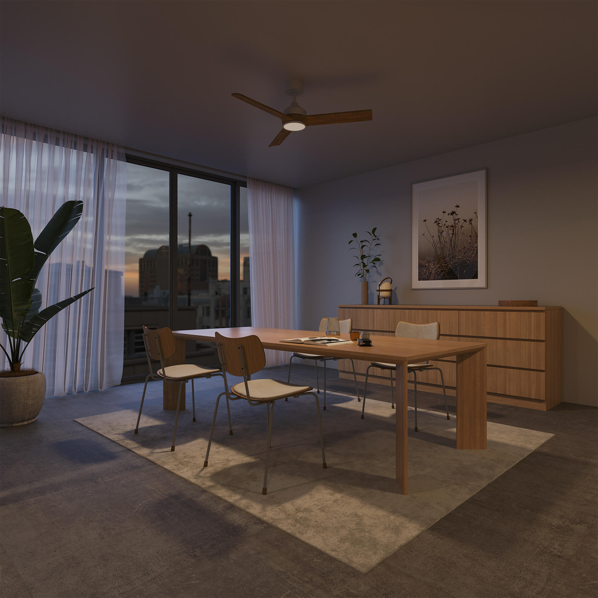 Ventilador de techo con luz silencioso DC Arte Confort Rebeca blanco 122 cm - 5