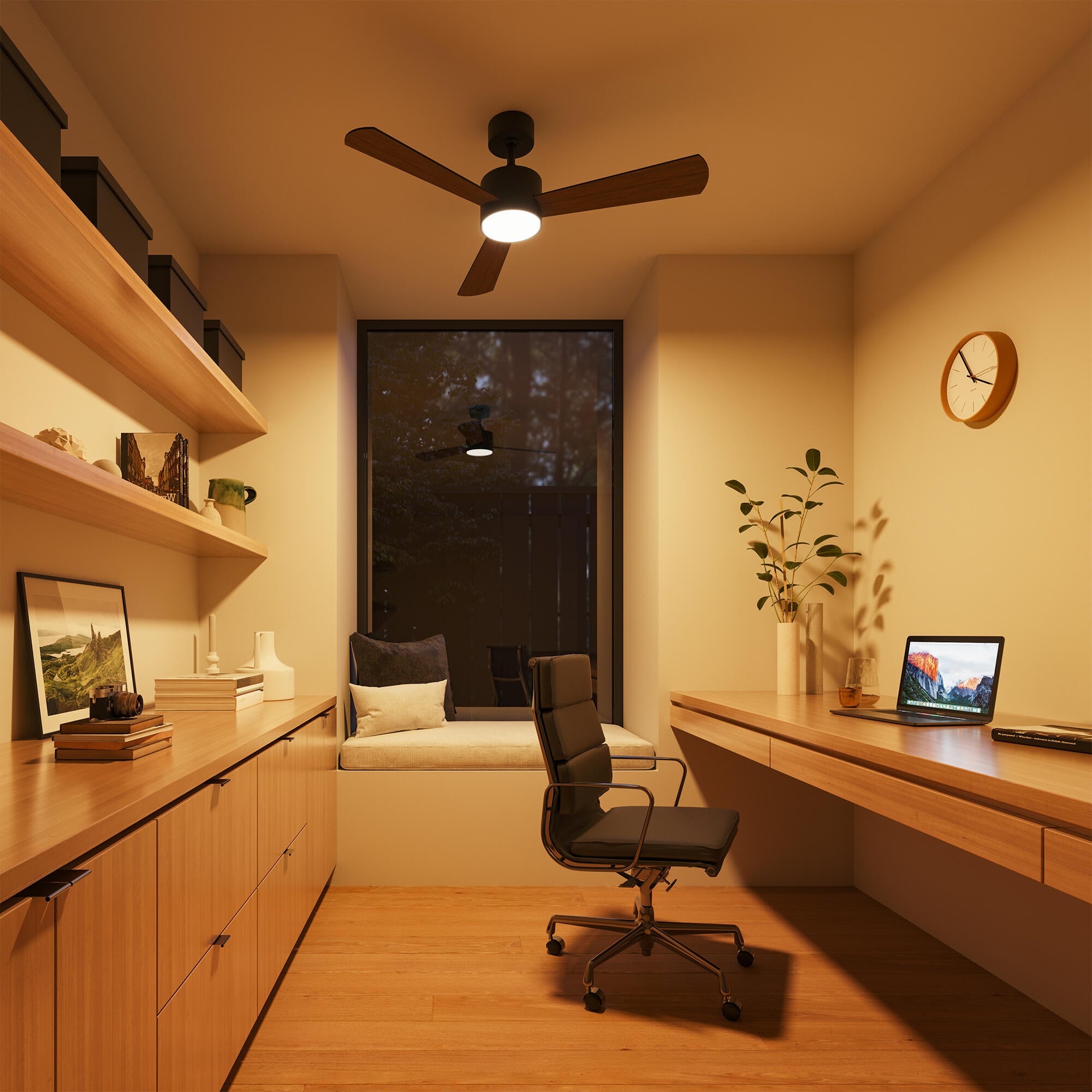 Ventilador de techo con luz motor DC Espe negro - 10