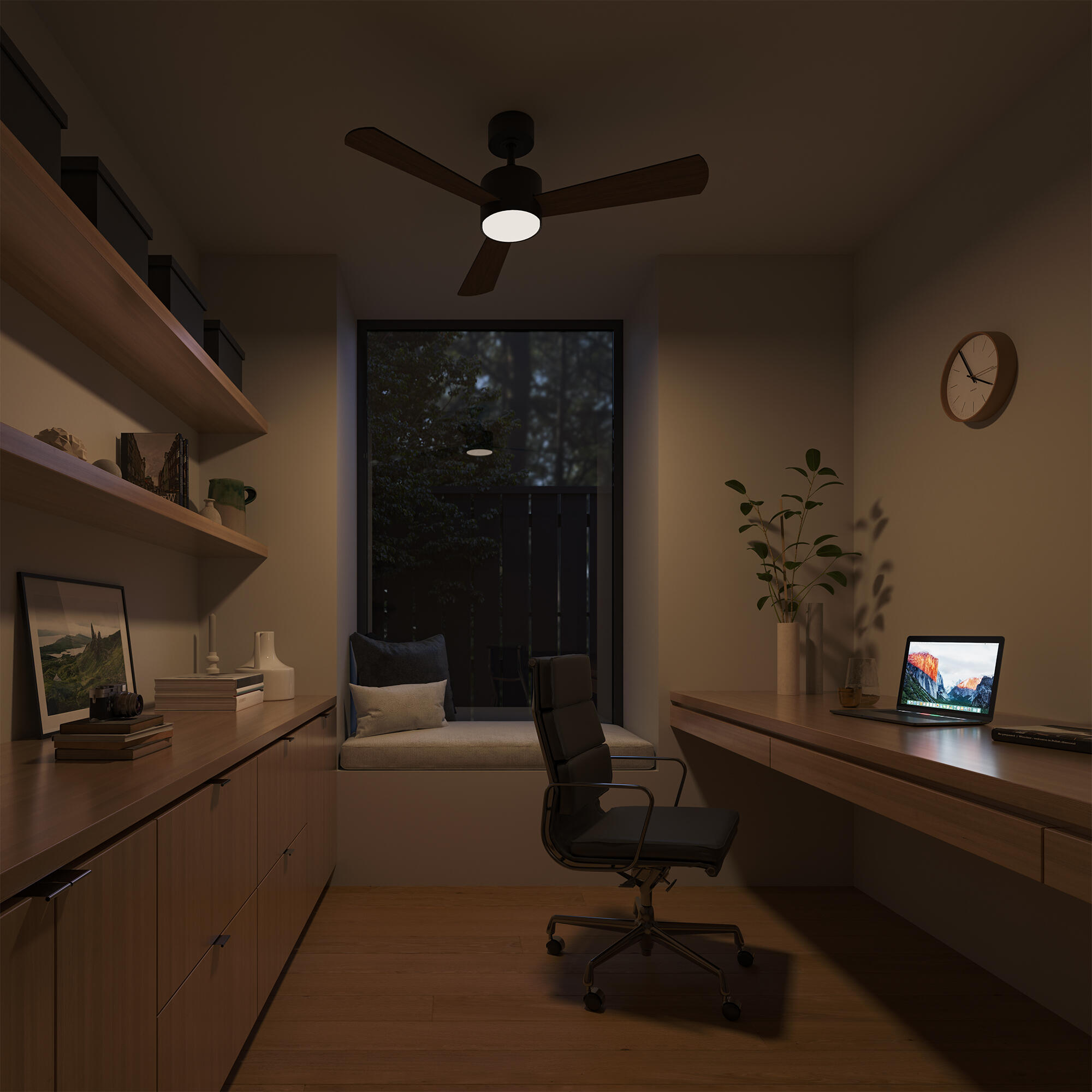 Ventilador de techo con luz motor DC Espe negro - 2