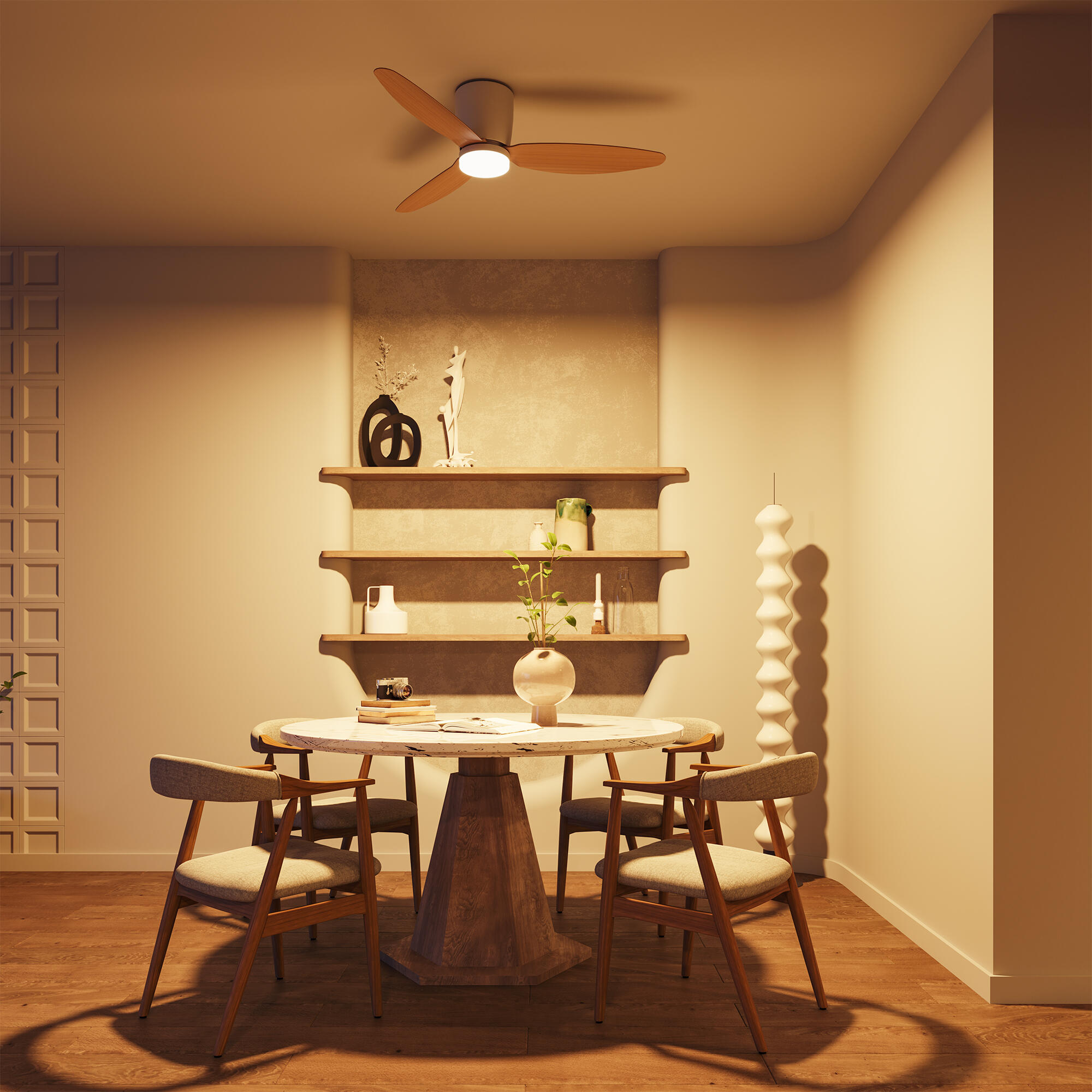 Ventilador de techo con luz silencioso DC Arte Confort Conil blanco 122 cm - 17