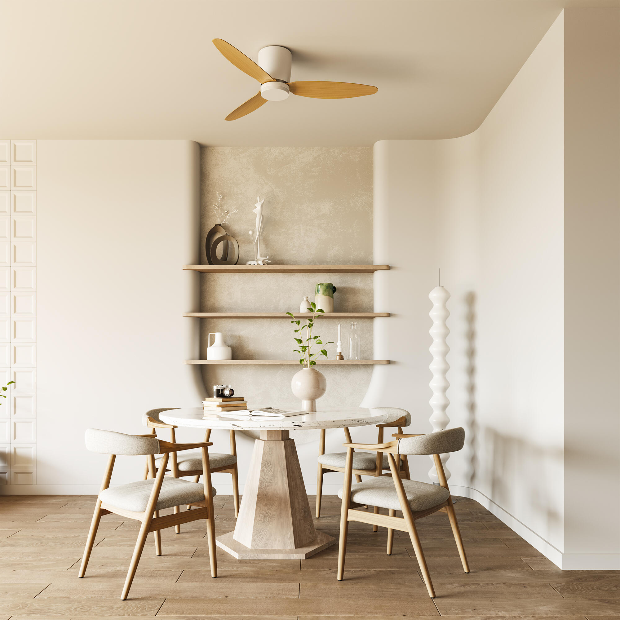 Ventilador de techo con luz silencioso DC Arte Confort Conil blanco 122 cm - 16