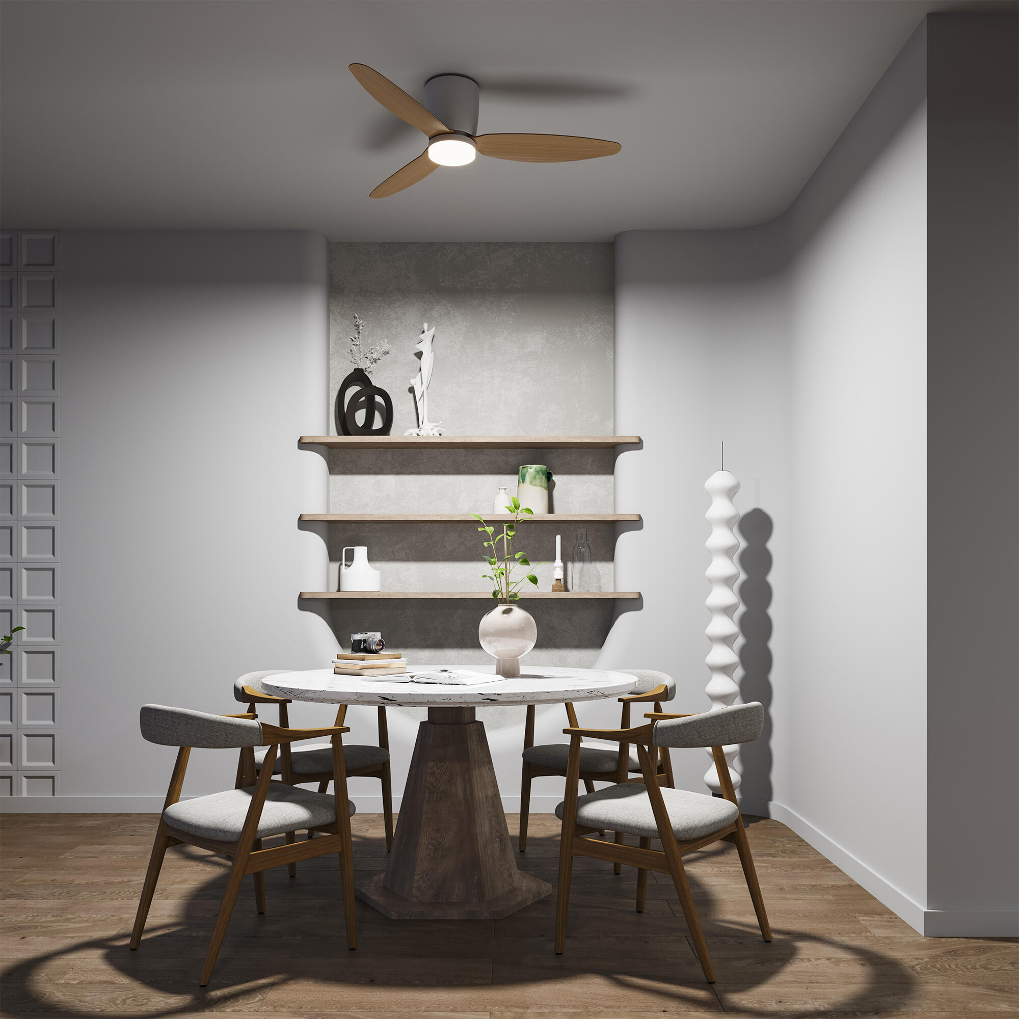 Ventilador de techo con luz silencioso DC Arte Confort Conil blanco 122 cm - 6