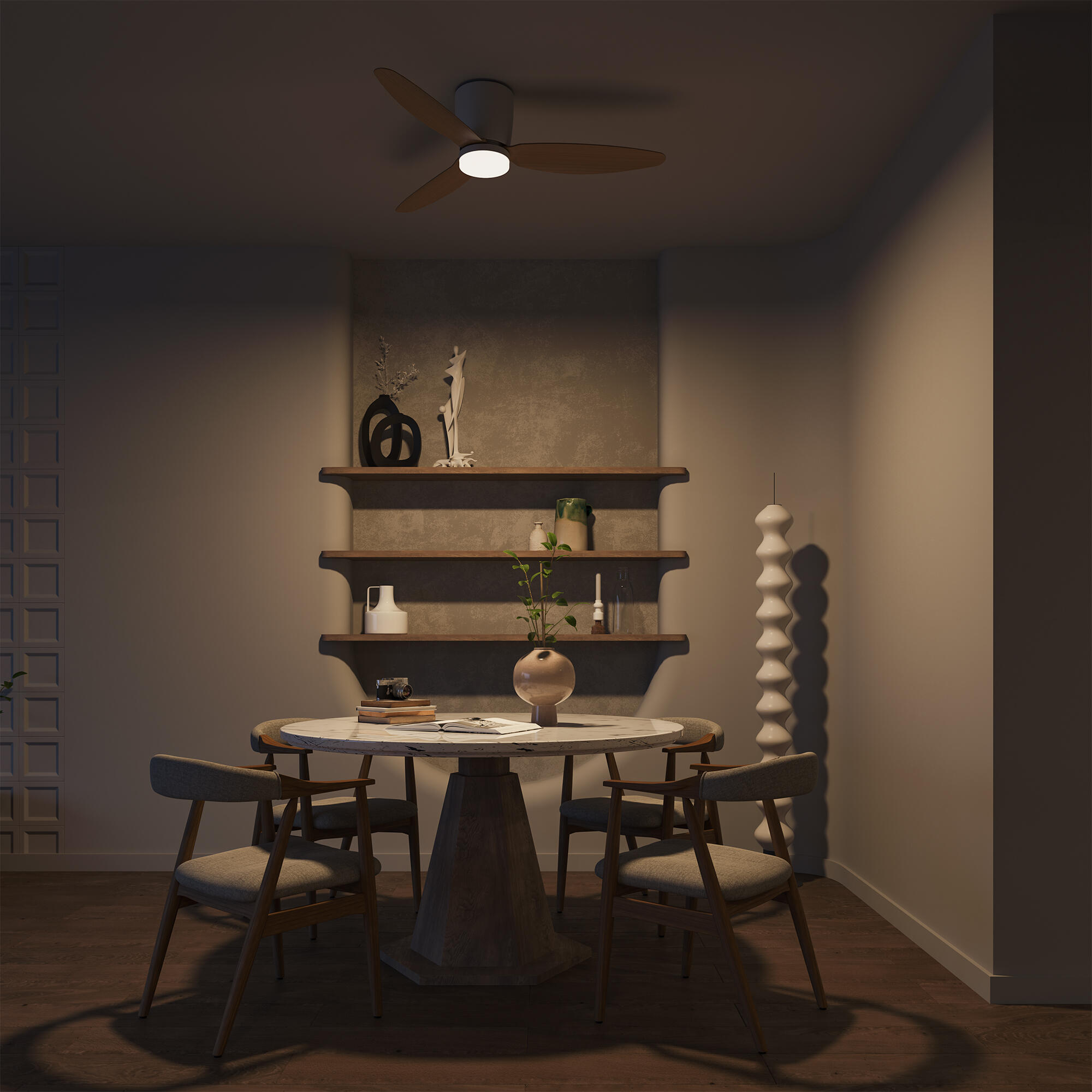 Ventilador de techo con luz silencioso DC Arte Confort Conil blanco 122 cm - 5