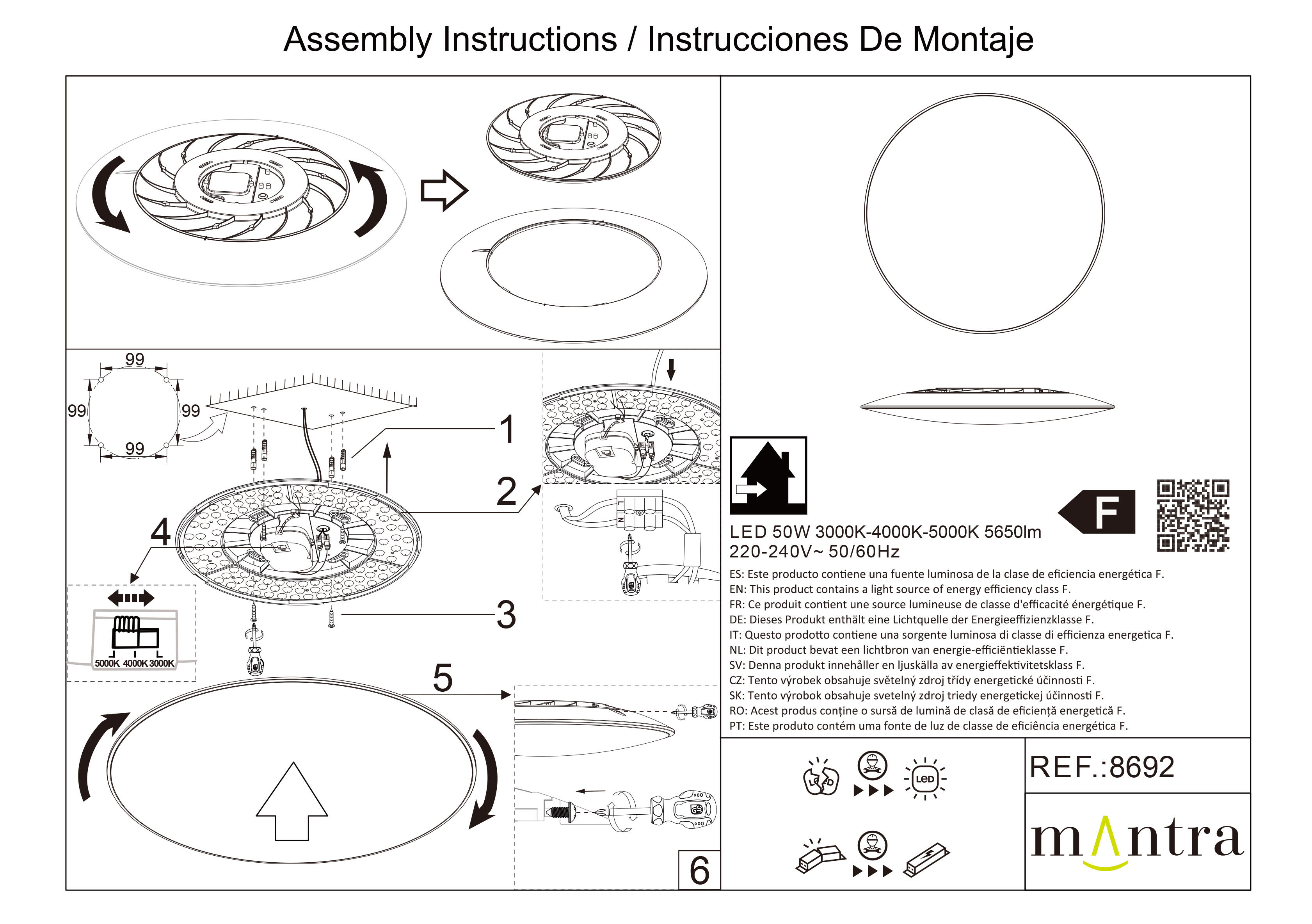 Plafón Slim LED color luz regulable 46 cm - 10