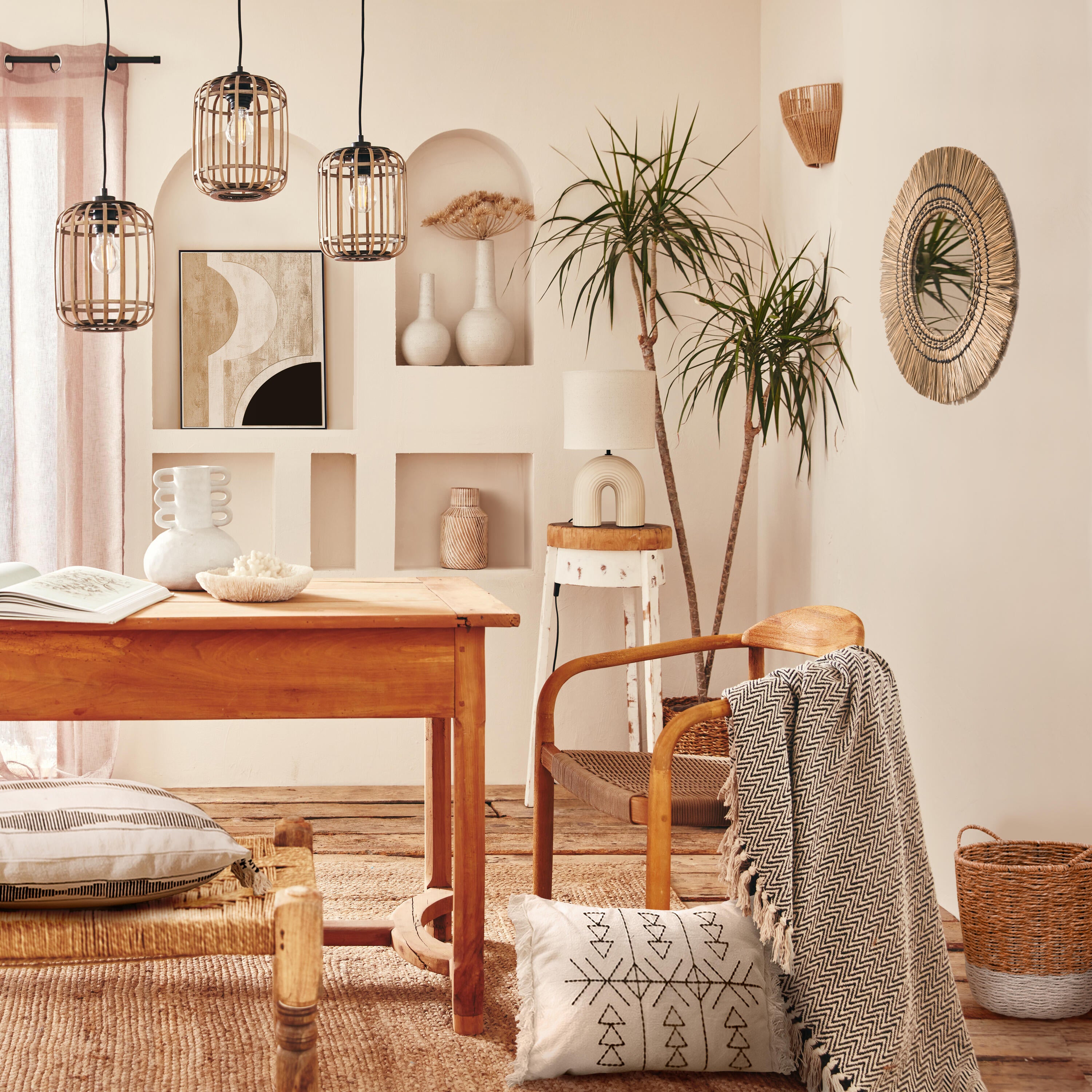 Almofada Jayan 30x50 cm branco e preto - 2