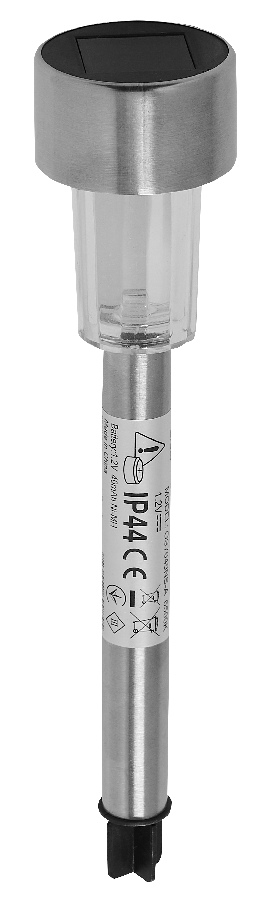 Lampka solarna wbijana Erato srebrna IP44