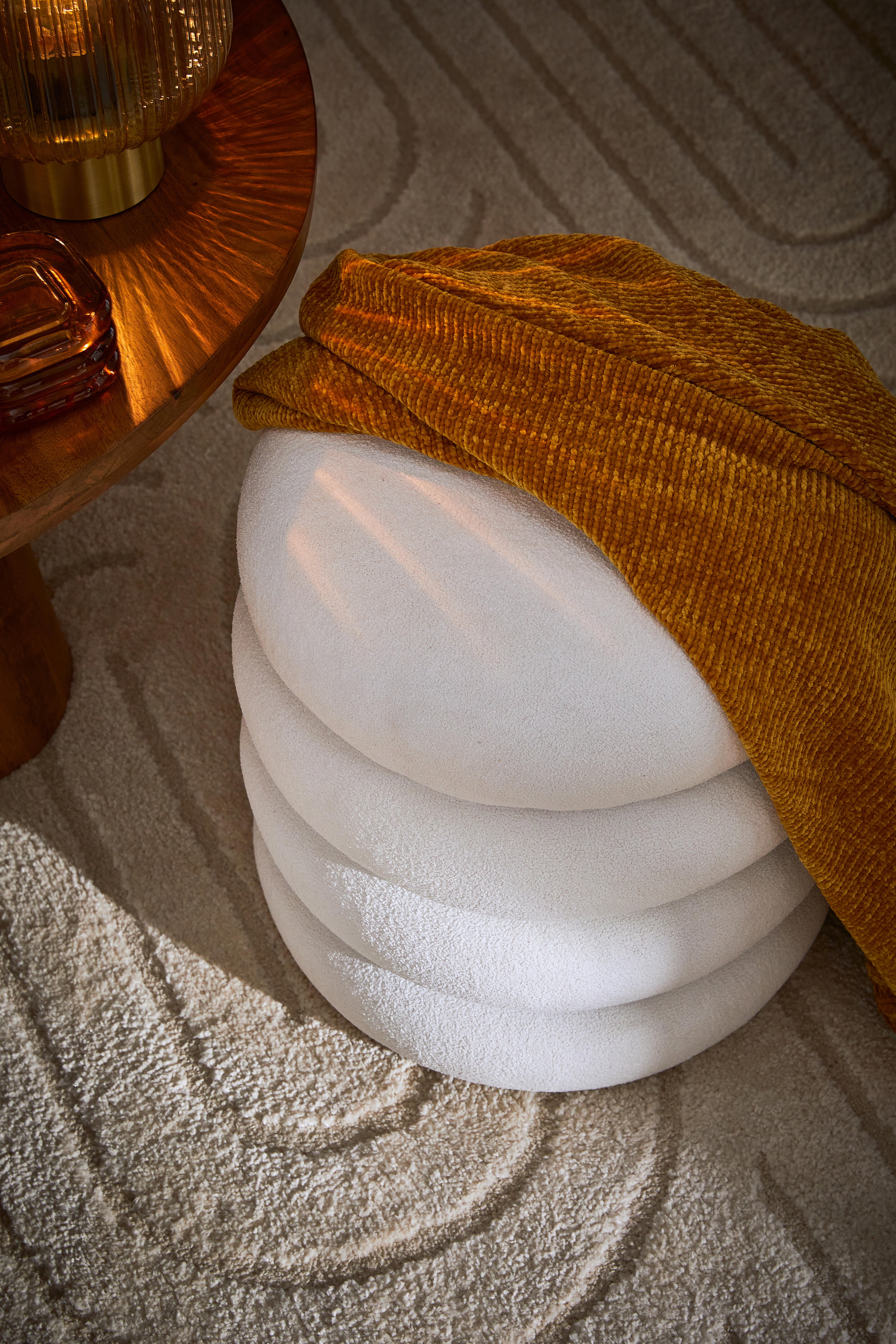 Plaid Chenille, jaune moutarde l.130 x L.170 cm - 4