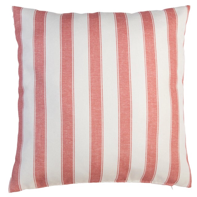 Funda de cojín cuadrada Rodas algodón poliéster rayas rojo caldera con cremallera 45x45cm
