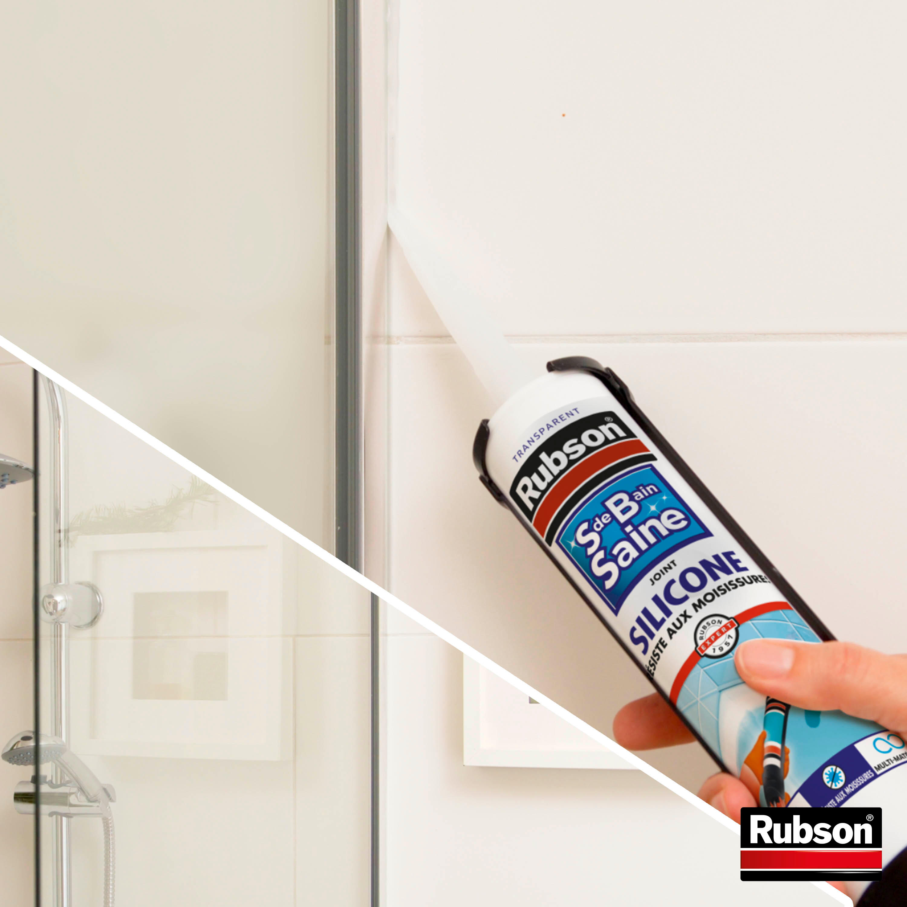 Silicone d'étanchéité Salle de bain saine RUBSON transparent, 280 ml - 5