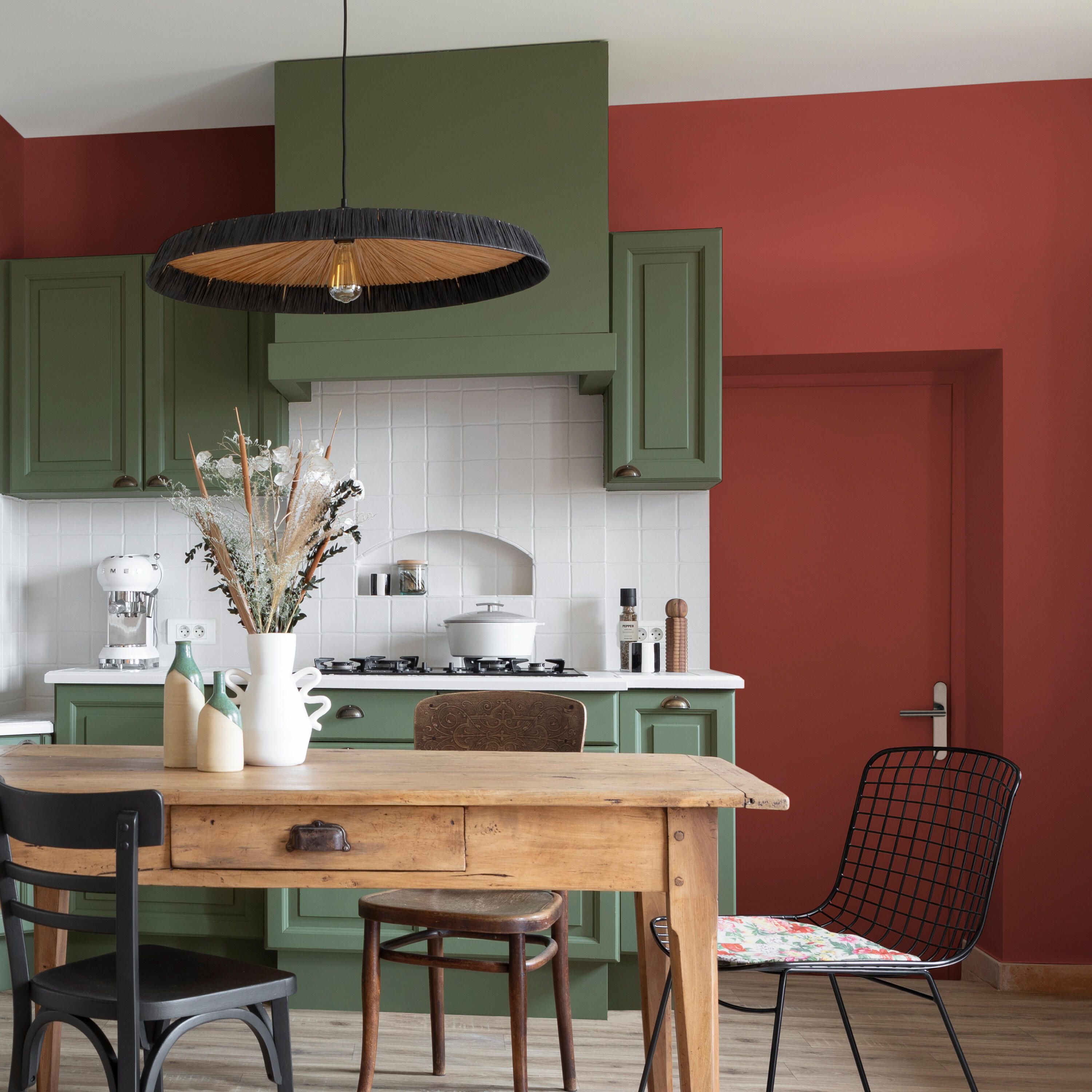 Peinture mur rouge cayenne velours V33 Resist extrême cuisine et bain 2L - 4