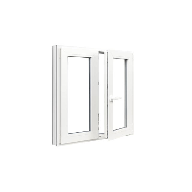 Janela oscilobatente em PVC 100x100 cm branco