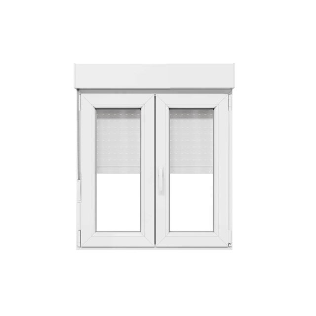 Janela oscilobatente em PVC 100x115 cm com estore branco