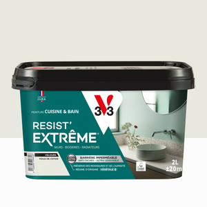 Peinture mur voile de coton velours V33 Resist extrême cuisine et bain 2L Leroy Merlin Les bons plans des petits projets avant l'été