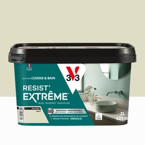 Peinture mur sable velours V33 Resist extrême cuisine et bain 2L Leroy Merlin Les bons plans des petits projets avant l'été