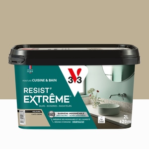 Peinture mur café crème velours V33 Resist extrême cuisine et bain 2L Leroy Merlin Les bons plans des petits projets avant l'été