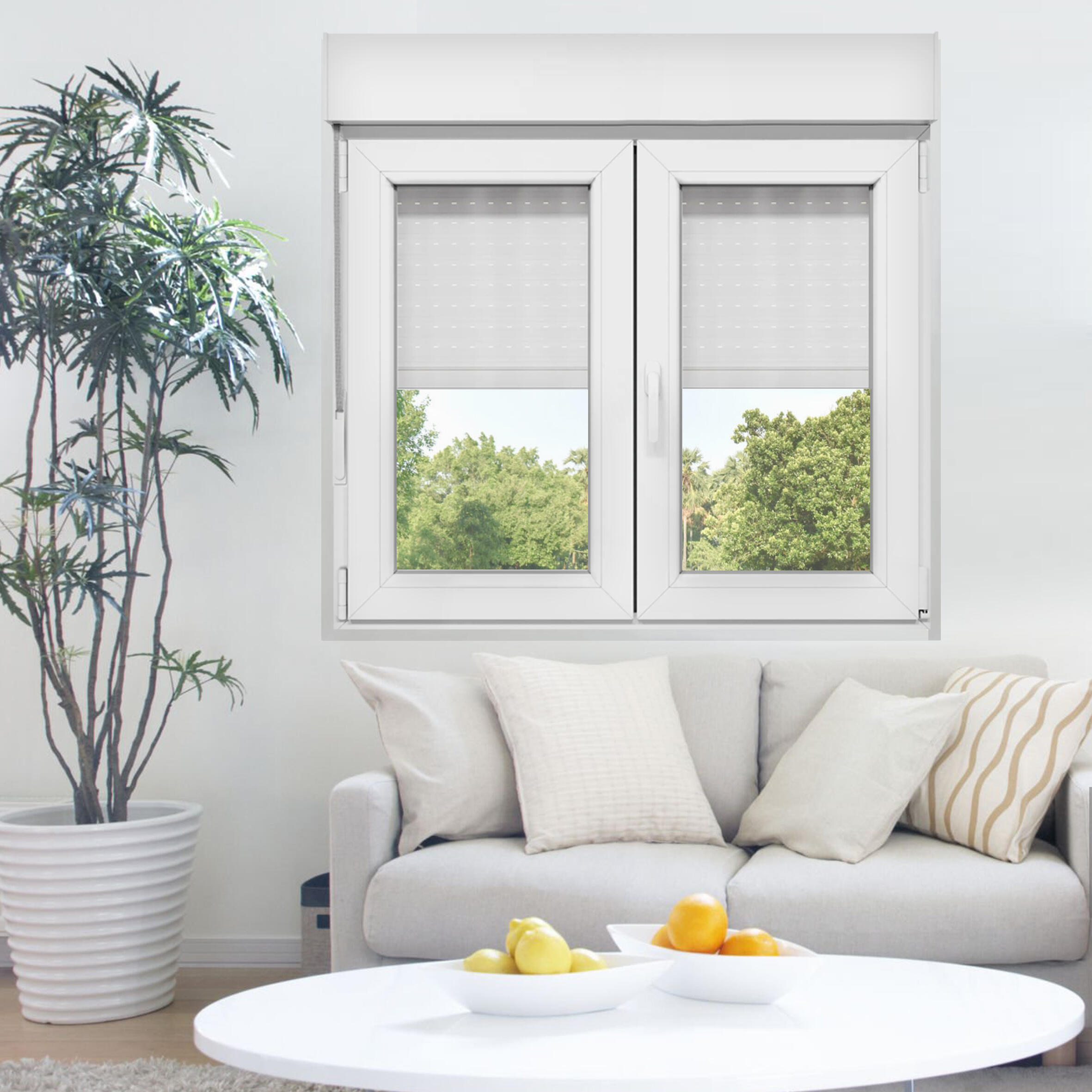 Janela oscilobatente em PVC 120x115 cm com estore branco - 4