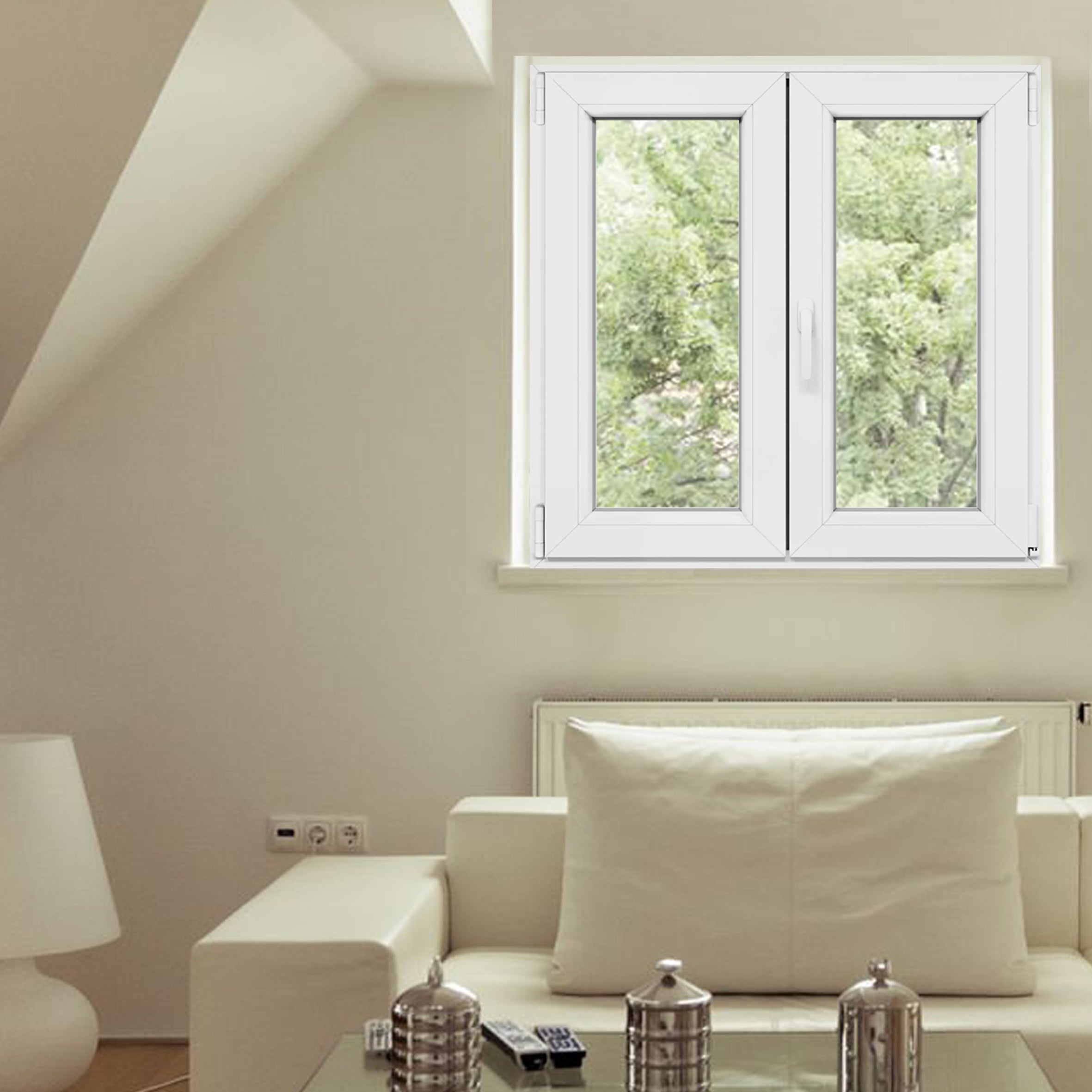 Janela oscilobatente em PVC 100x100 cm branco - 3