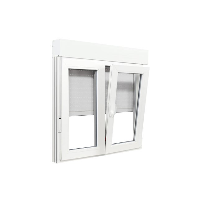Janela oscilobatente em PVC 120x115 cm com estore branco