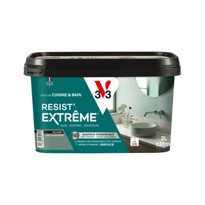 Peinture mur vert eucalyptus velours V33 Resist extrême cuisine et bain 2l