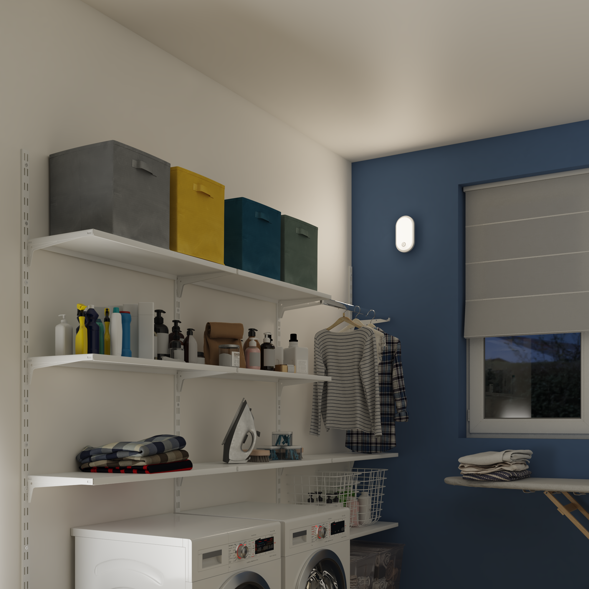 Plafon Ezy biały z czujnikiem 21 cm IP65 LED Inspire - 2