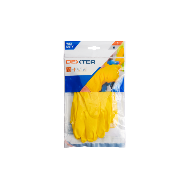 Paire de gants pour travaux ménagers latex, T6 DEXTER