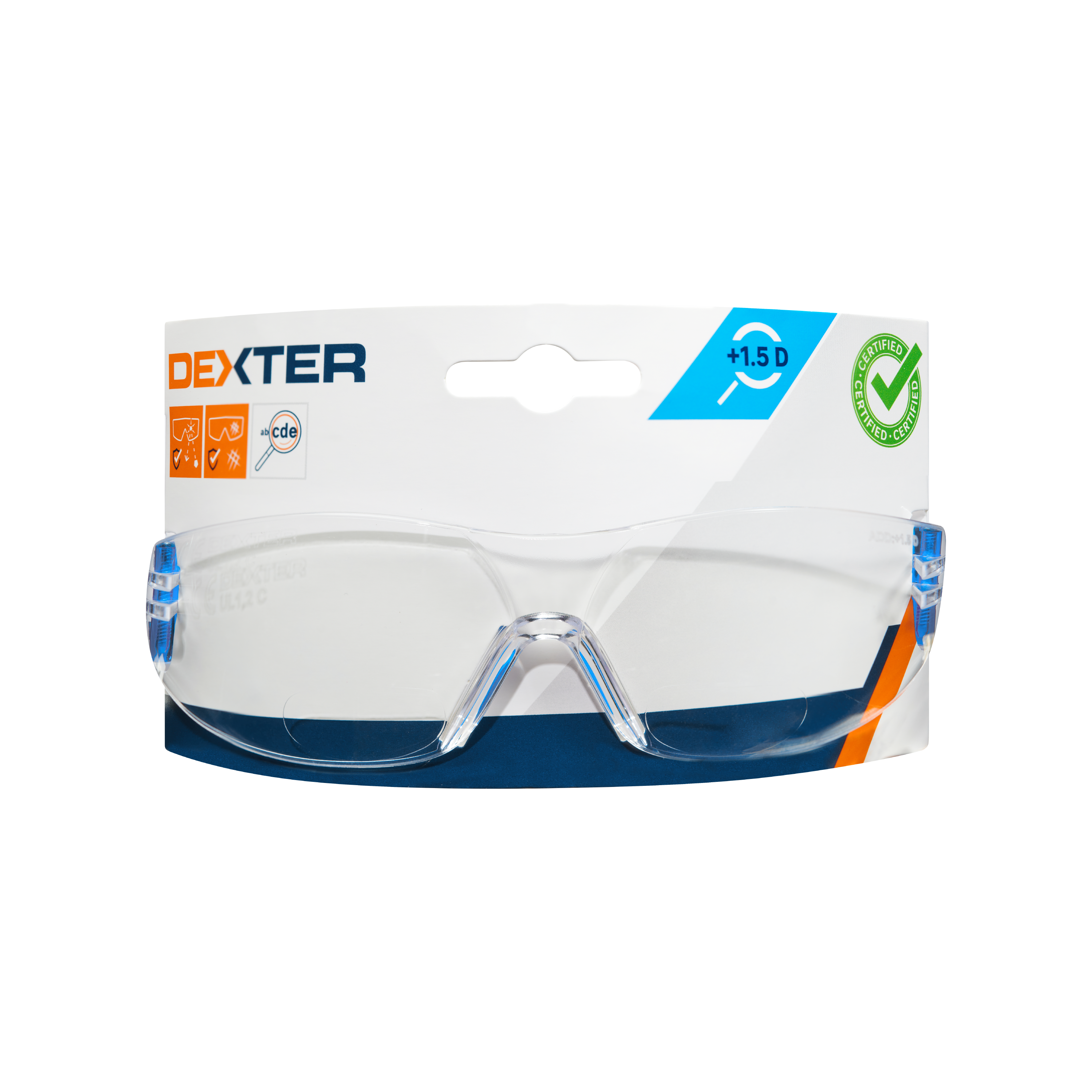 Lunettes de sécurité correctrices +1.5 DEXTER, verres incolore antirayures - 4